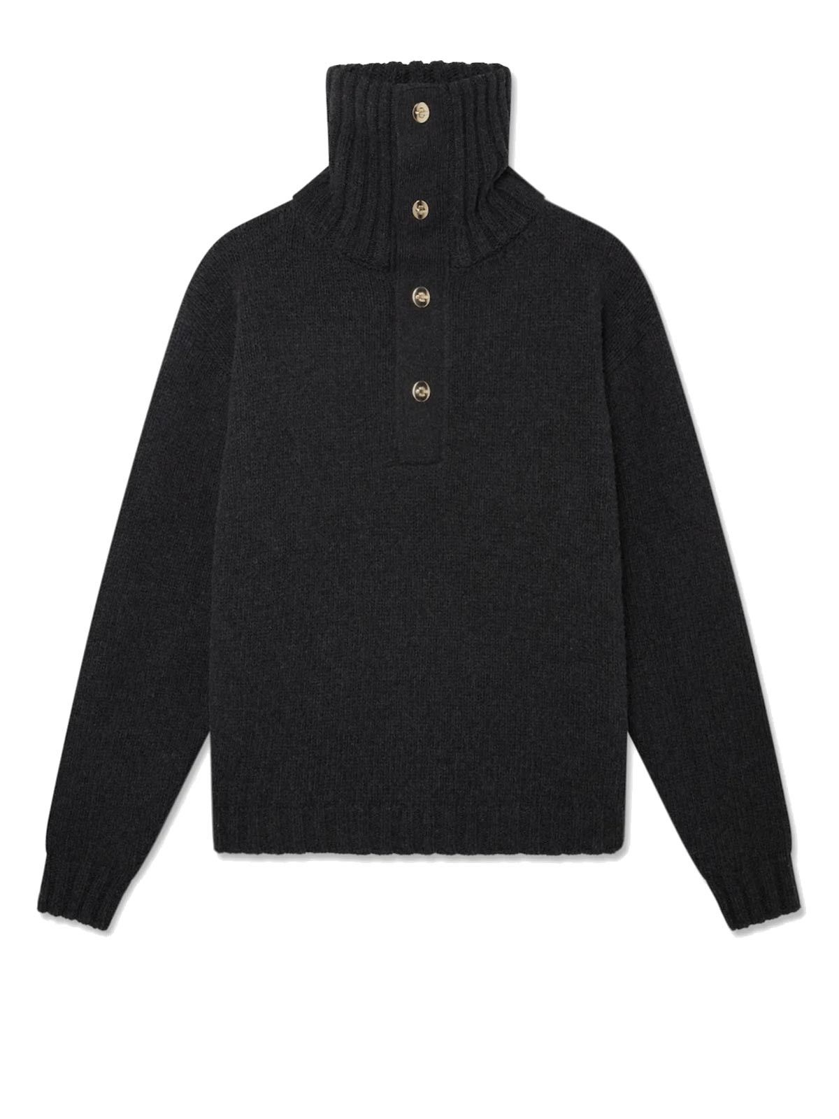 Wales Bonner o1mle0825 Unisex Ballad Knit Jumper in Dark Grey Size US XS / EU 42 / 0 - 1 Thumbnail