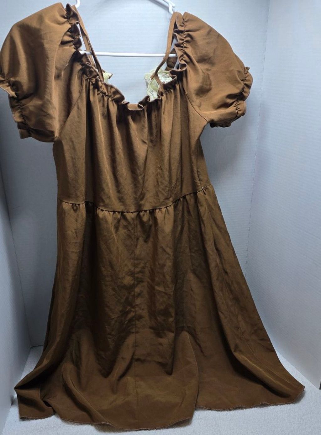 The Unbranded Brand Women's ROMWE Brown Off-Shoulder Dress, Size XL Size XL / US 12-14 / IT 48-50 - 8 Thumbnail