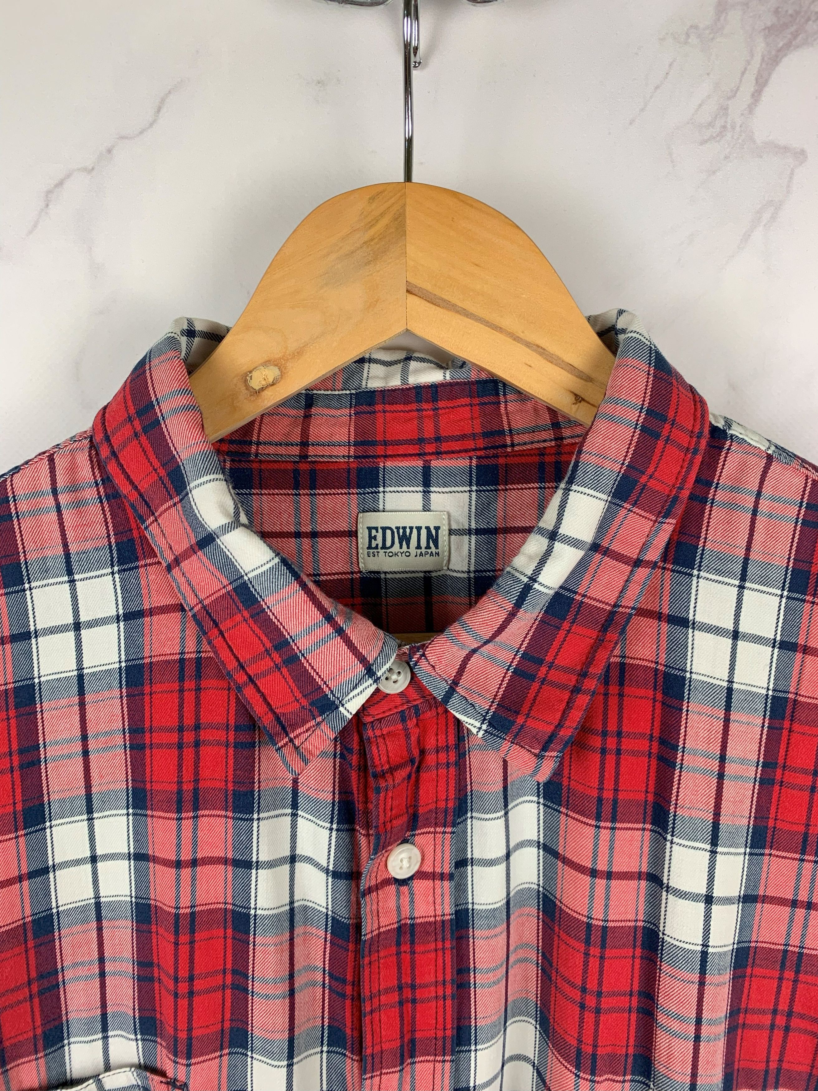 Edwin Edwin Streetwear Button Labour Shirt Checked Size XL Size US XL / EU 56 / 4 - 12 Thumbnail