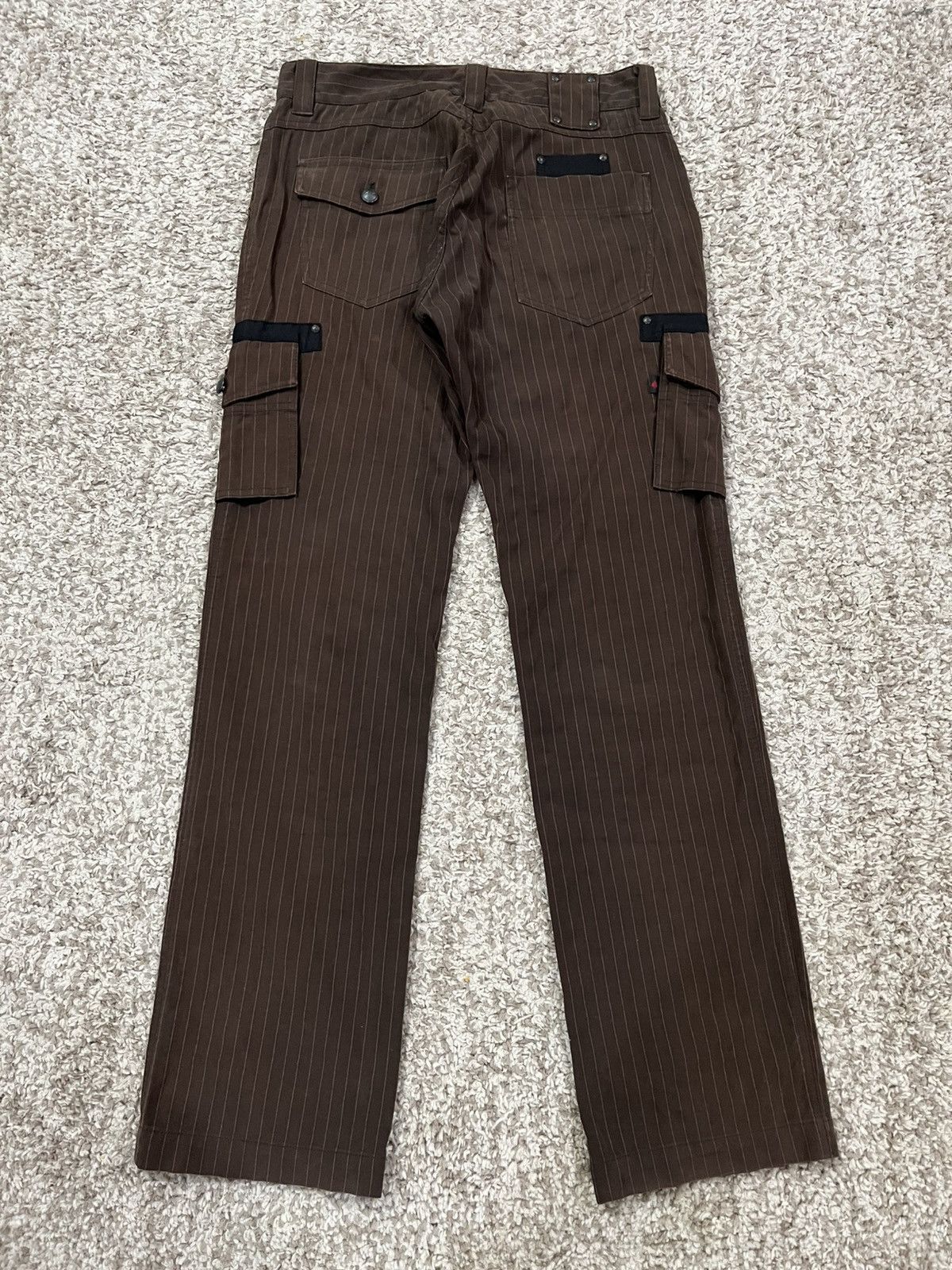 Y2K 291295=HOMME Hickory Stripe Sun-Faded Cargo Pants Japan