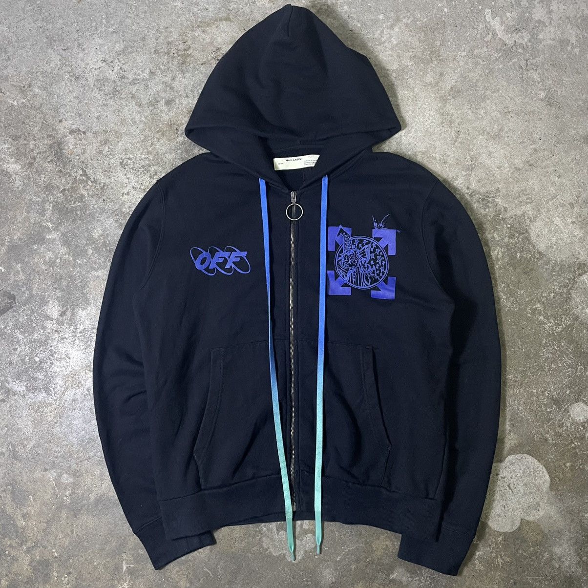 Off-White 19AW Oversized Wizard and Cat Hoodie