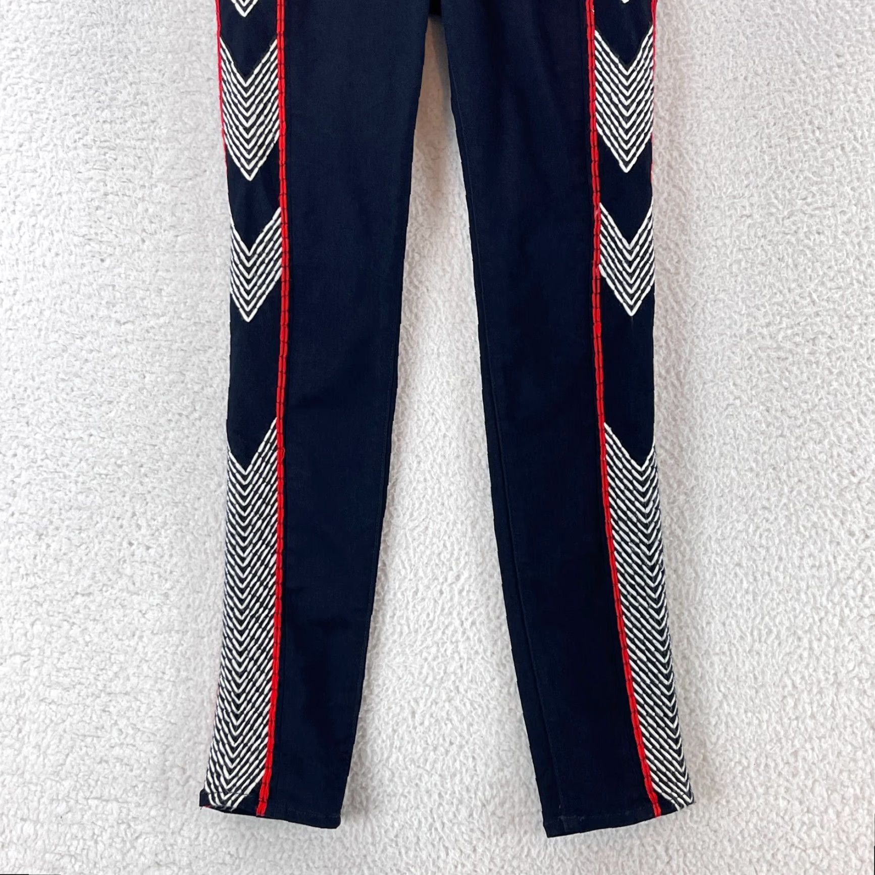 Rag & Bone rag & bone Raja Midnight Denim Embroidered Side Stretch Ankle Jeans Womens 27 Size 27" / US 4 / IT 40 - 3 Thumbnail