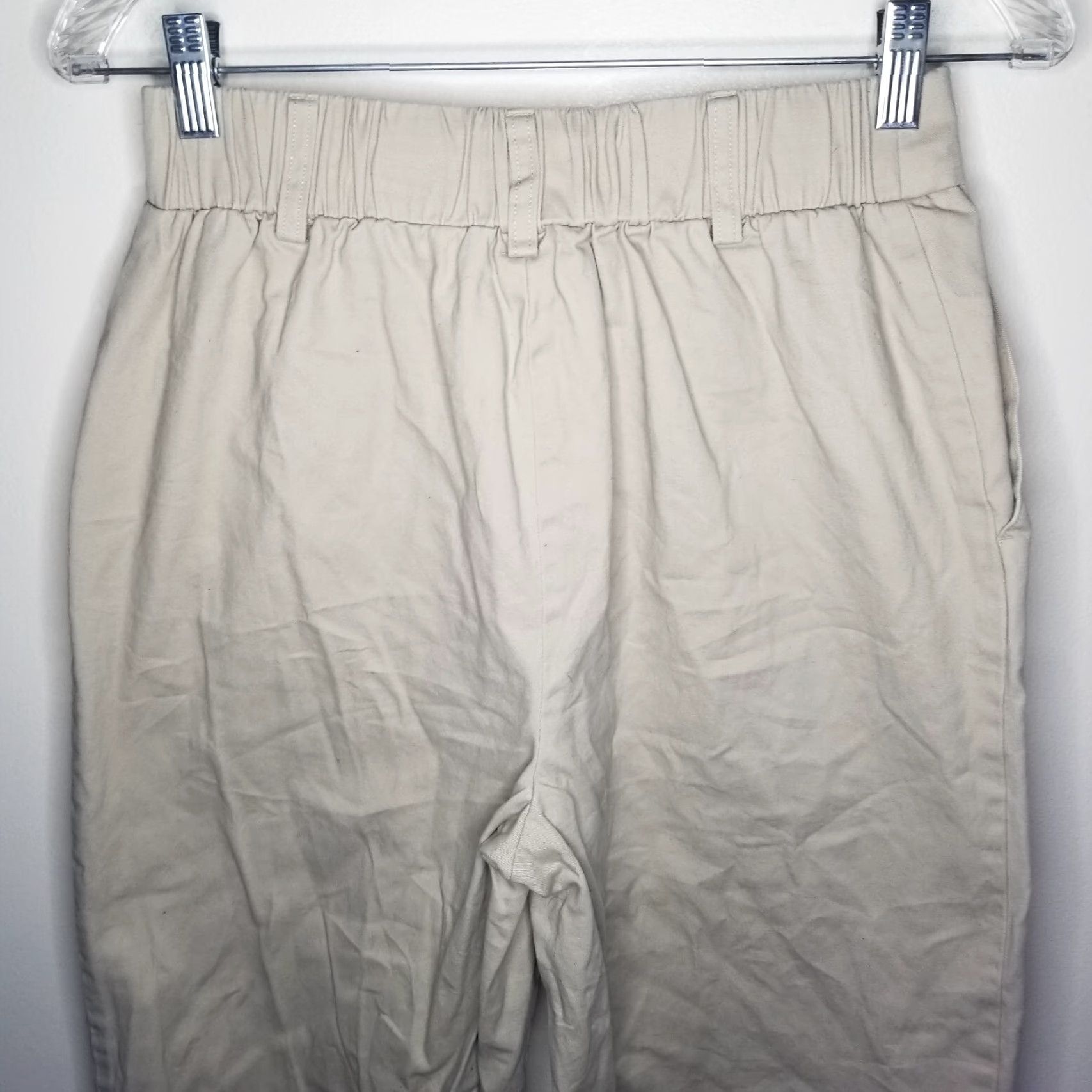 Forever 21 FOREVER 21 Womens Chino Dress Pants Size M Beige Loose Elastic Ankle Size 32" / US 10 / IT 46 - 7 Thumbnail