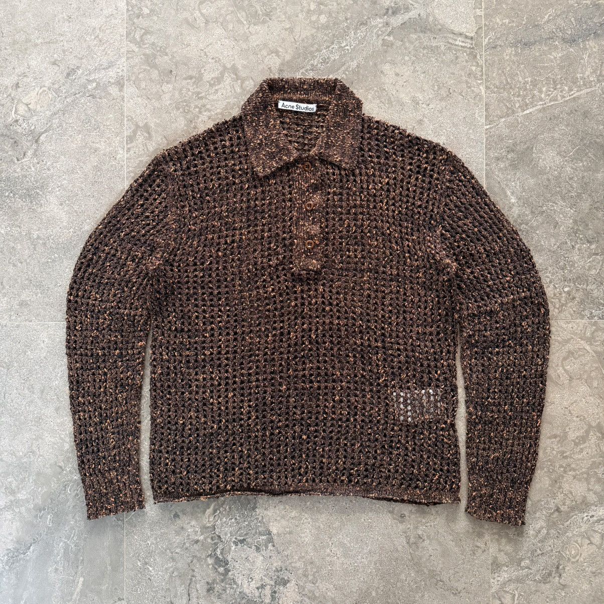 Acne Studios Acne Studios Open Knit Polo Shirt Size S / US 4 / IT 40 - 5 Thumbnail