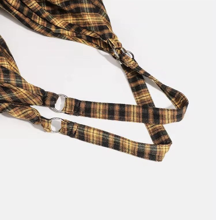 Vintage Streetwear Vintage Style Shoulder Shopping Plaid Canvas Bag Size ONE SIZE - 10 Thumbnail