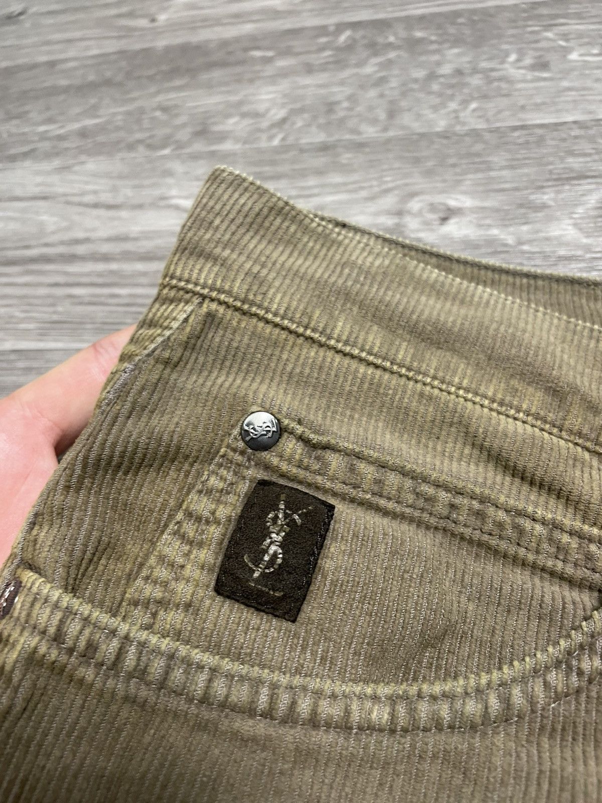 Yves Saint Laurent Vintage Yves Saint Laurent YSL Baige Corduroy Velvet Pants Size US 34 / EU 50 - 9 Thumbnail