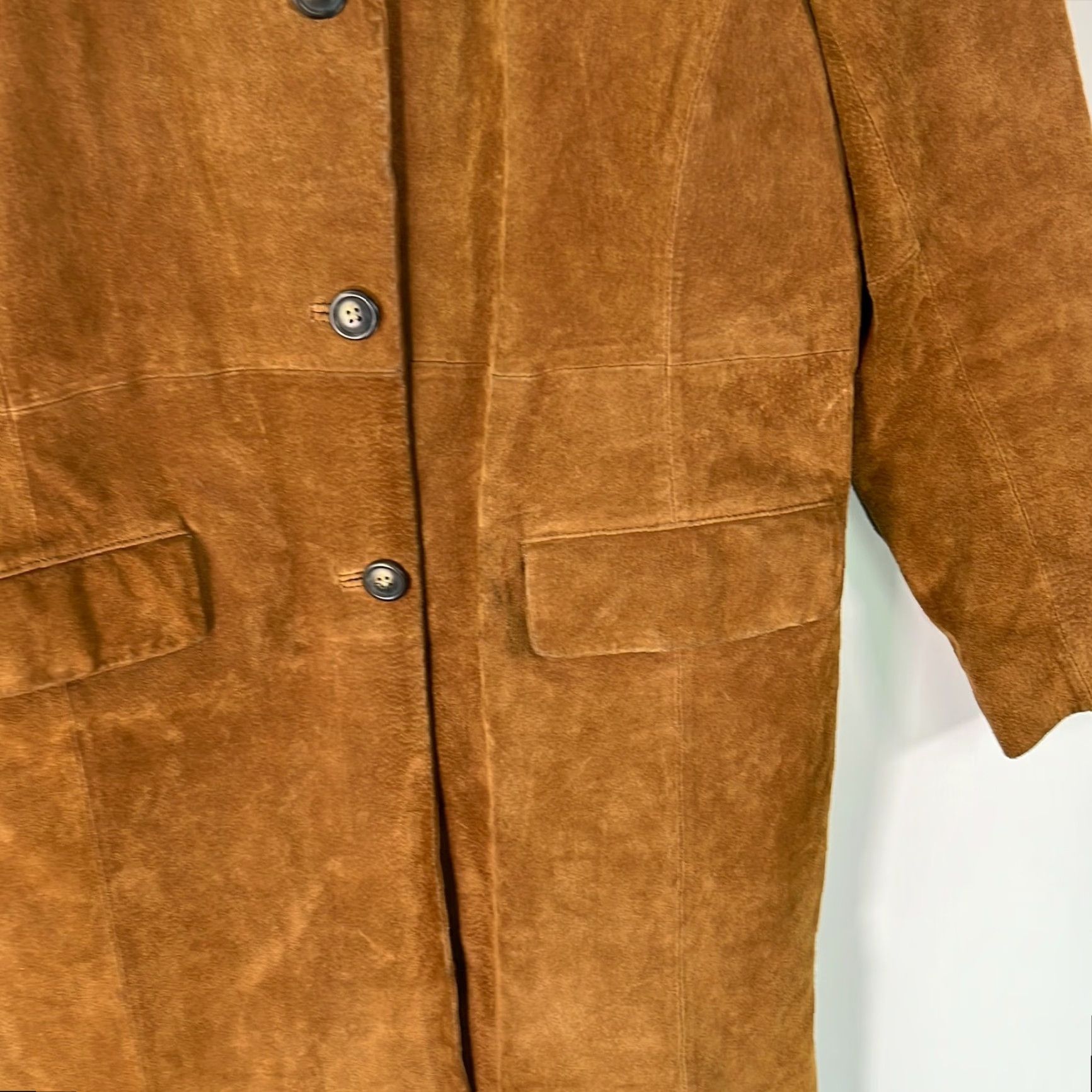 Vintage VINTAGE Cote Femme Brown Pigskin Mid-Length Jacket Size 12 Women Long Sleeve Classic Casual Buttons Size XL / US 12-14 / IT 48-50 - 3 Thumbnail