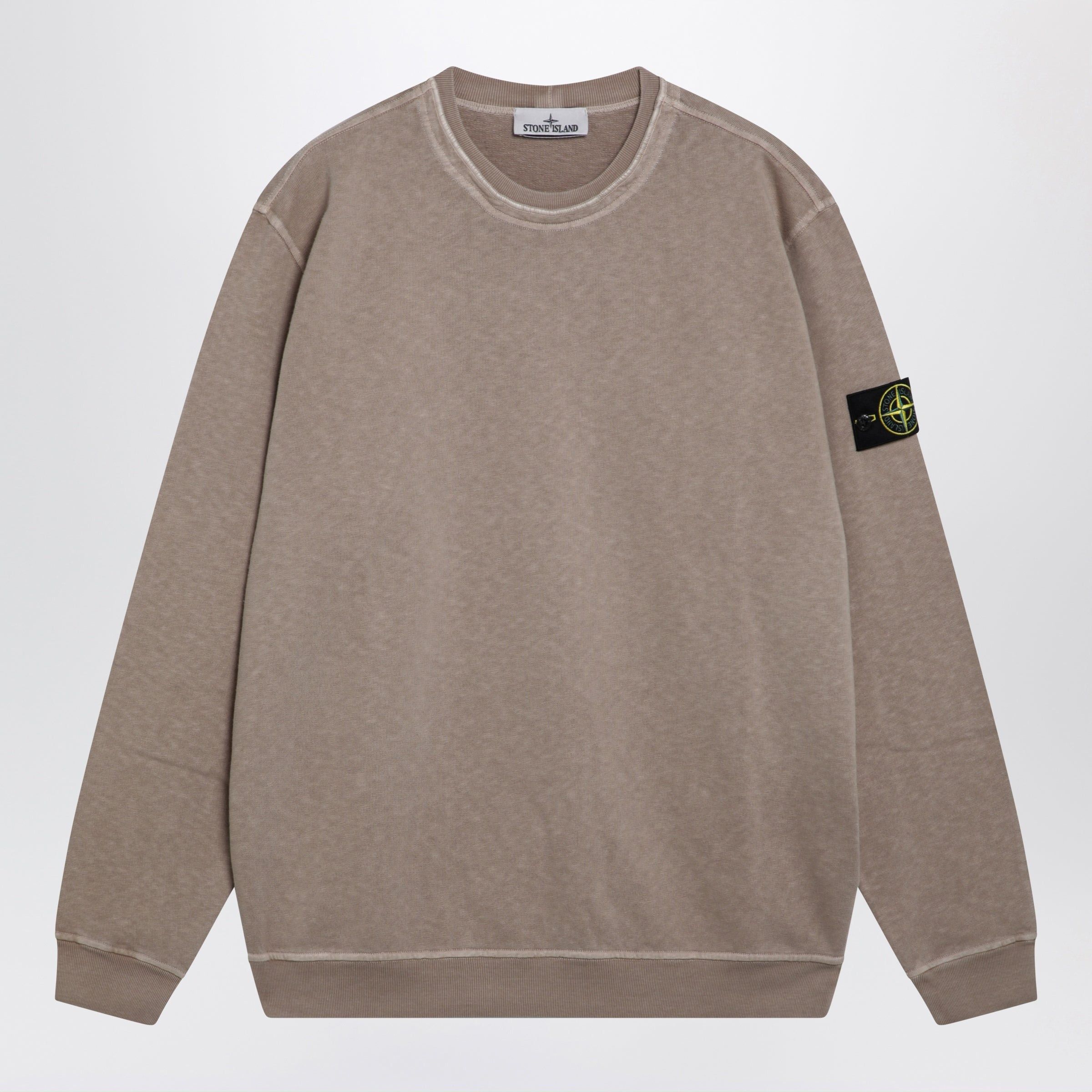 Stone Island Stone Island Crewneck Sweatshirt With Old Garment-Dyed Treatment In Slub Cotton In Beige Size US M / EU 48-50 / 2 - 1 Thumbnail