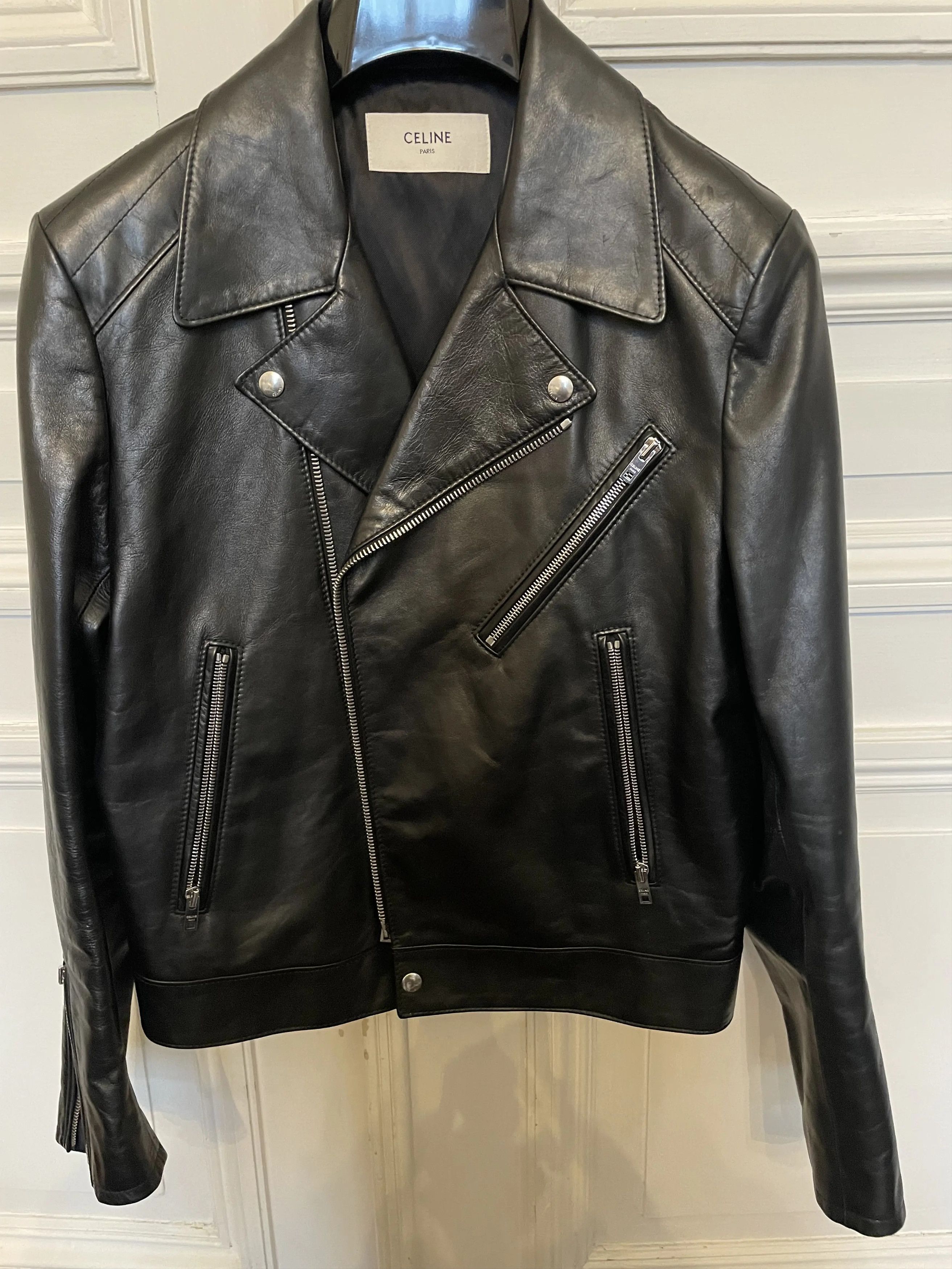 VIP【関税送料無料】希少 Celine Aviateur Brode Blouson Celine CELINE AVIATOR BLOUSON JACKET IN EMBOSSED LAMBSKIN
