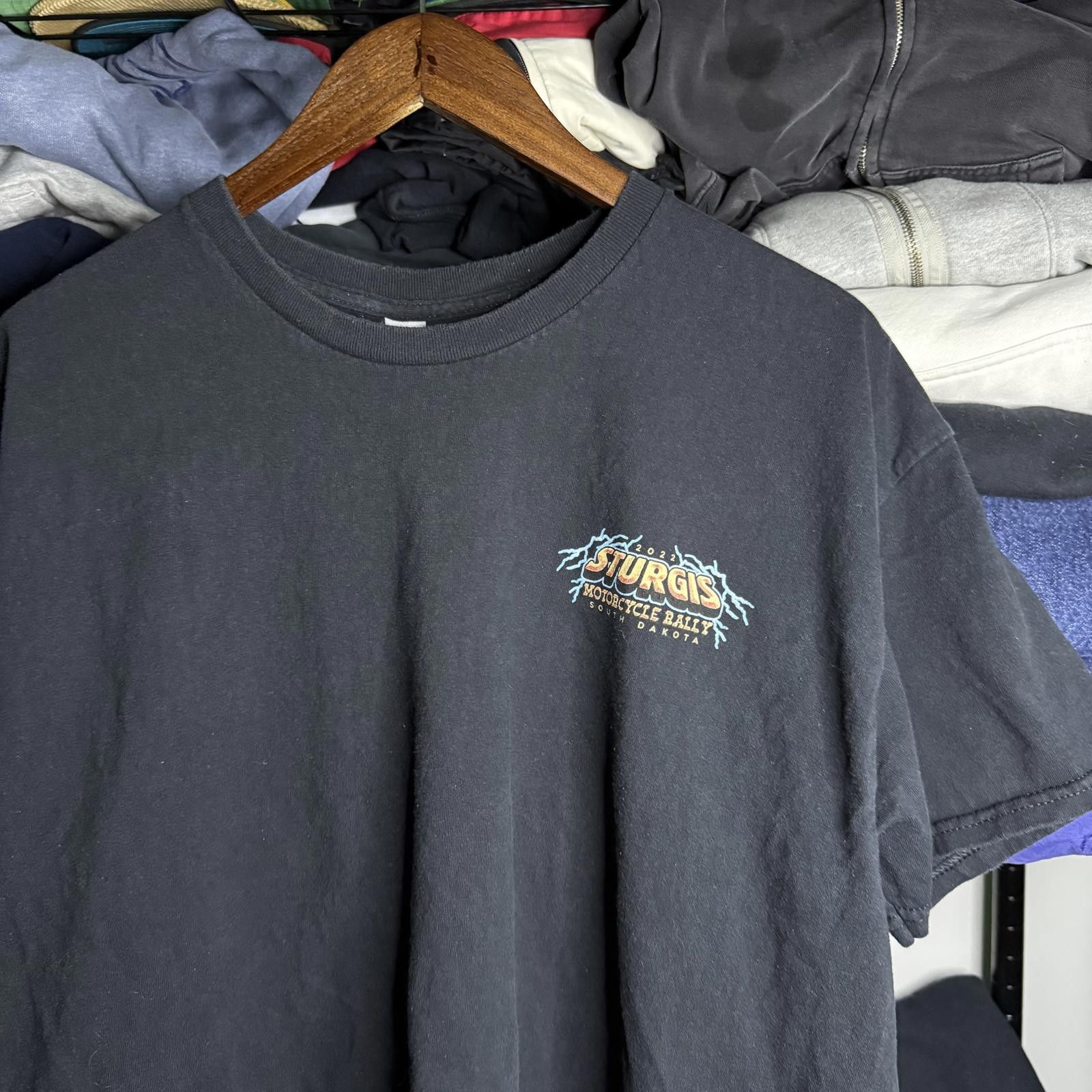 Designer Vintage Lightning Sturgis Moto Rally T-shirt Size US XL / EU 56 / 4 - 4 Thumbnail