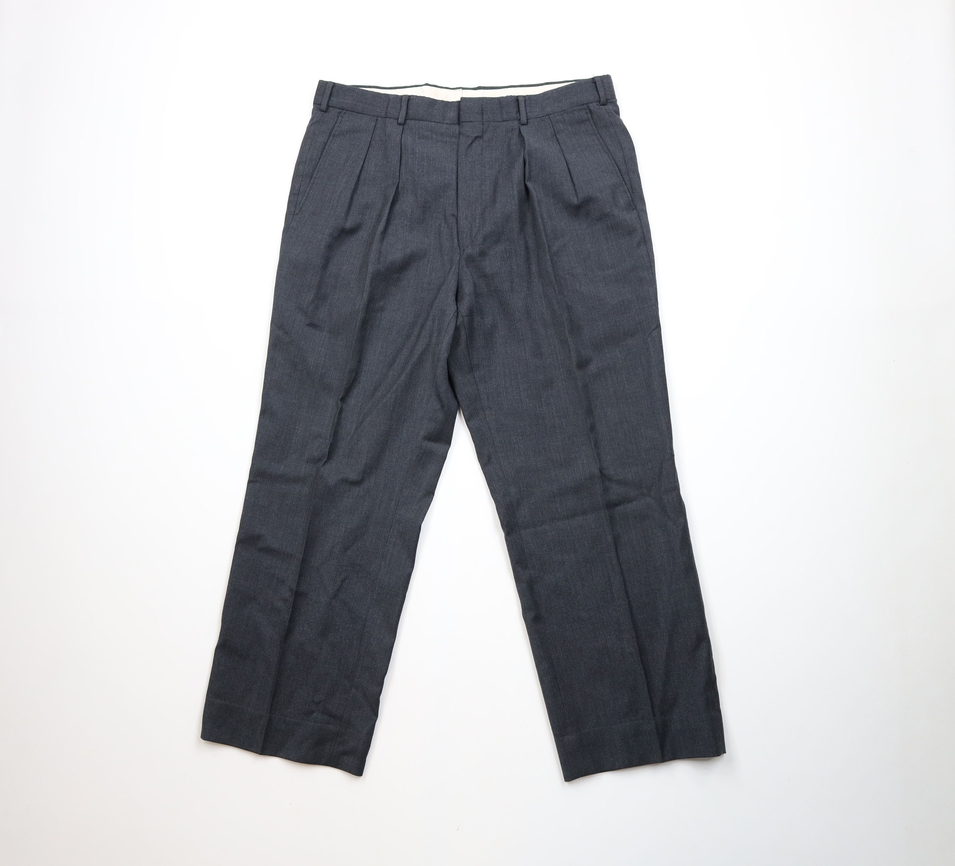 Vintage Vintage 90s Streetwear Pleated Wide Leg Chino Pants Gray USA Size US 34 / EU 50 - 1 Thumbnail