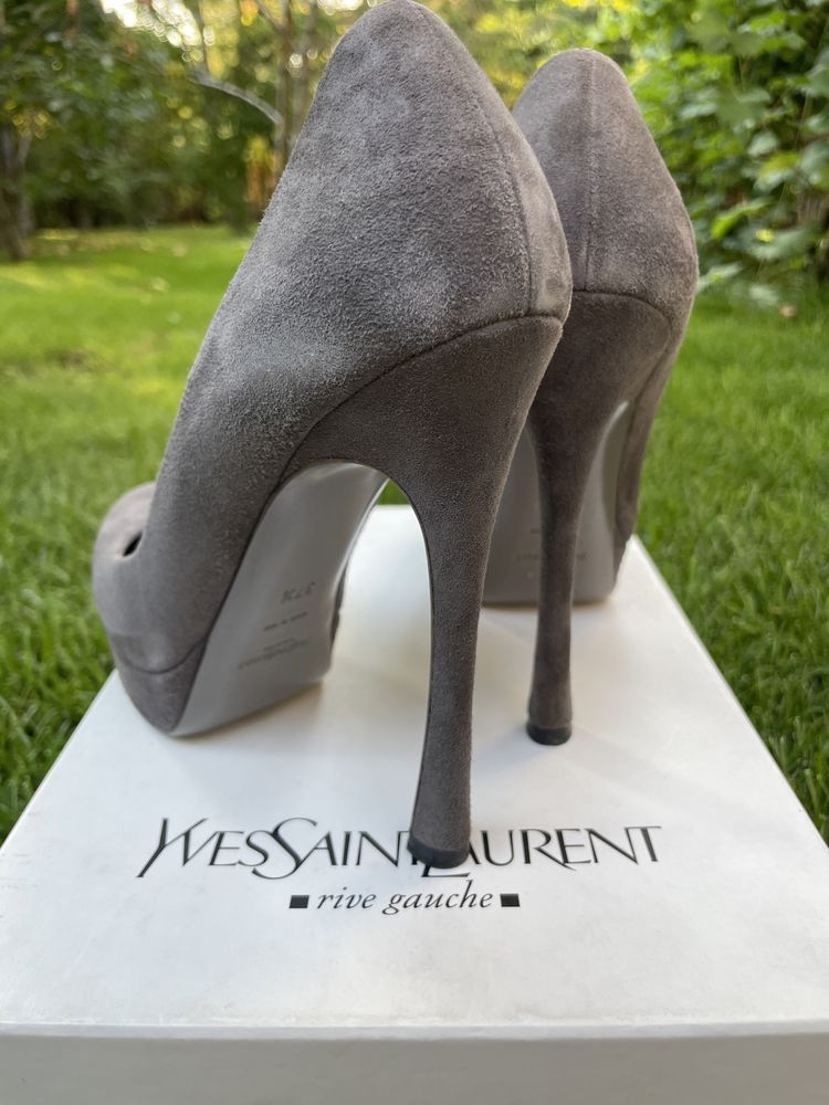 Yves Saint Laurent Ysl High Heels Suede Shoes Size US 7.5 / IT 37.5 - 4 Thumbnail