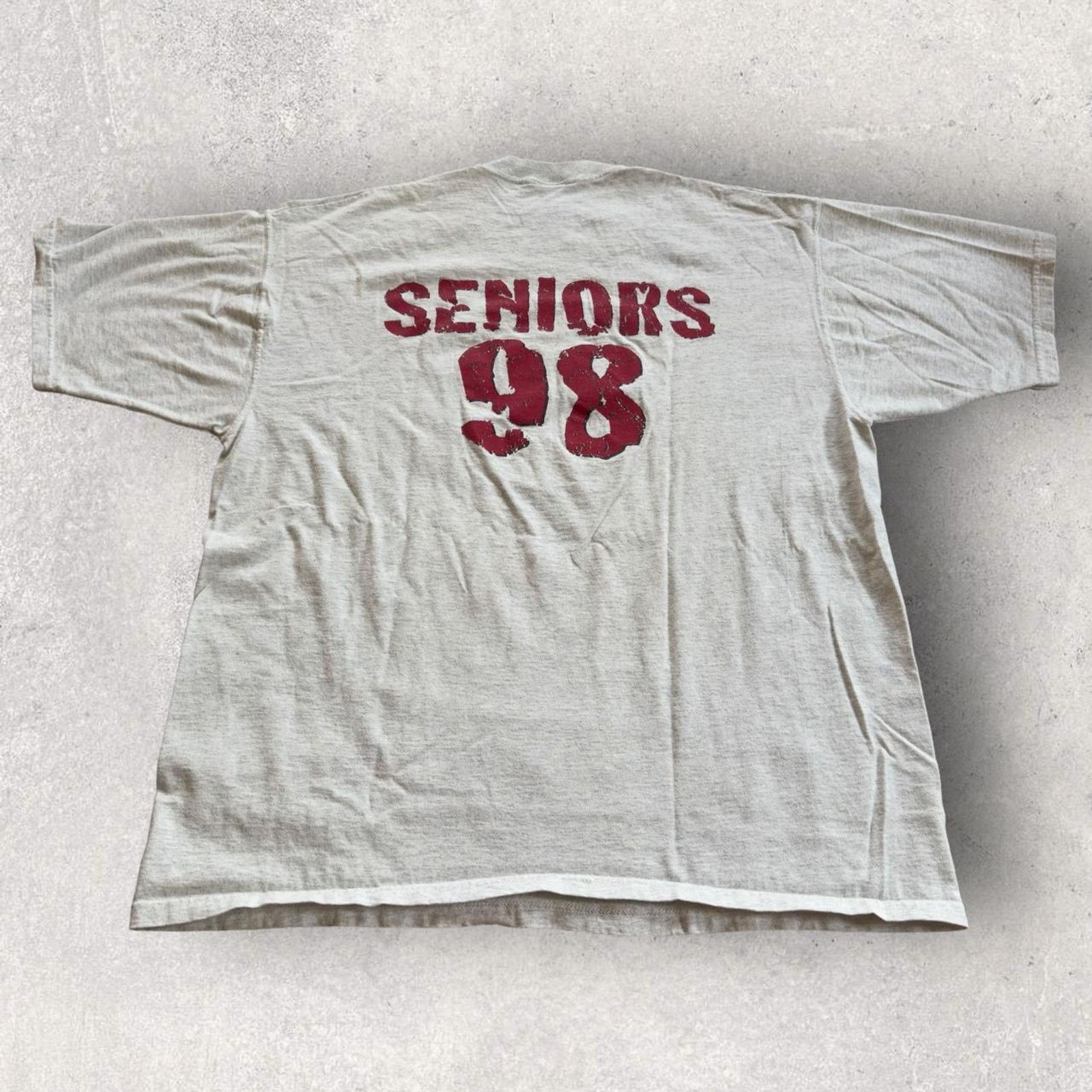 Fruit Of The Loom × Vintage Vintage 90s Class of ’98 Seniors T-Shirt Size US XL / EU 56 / 4 - 4 Thumbnail