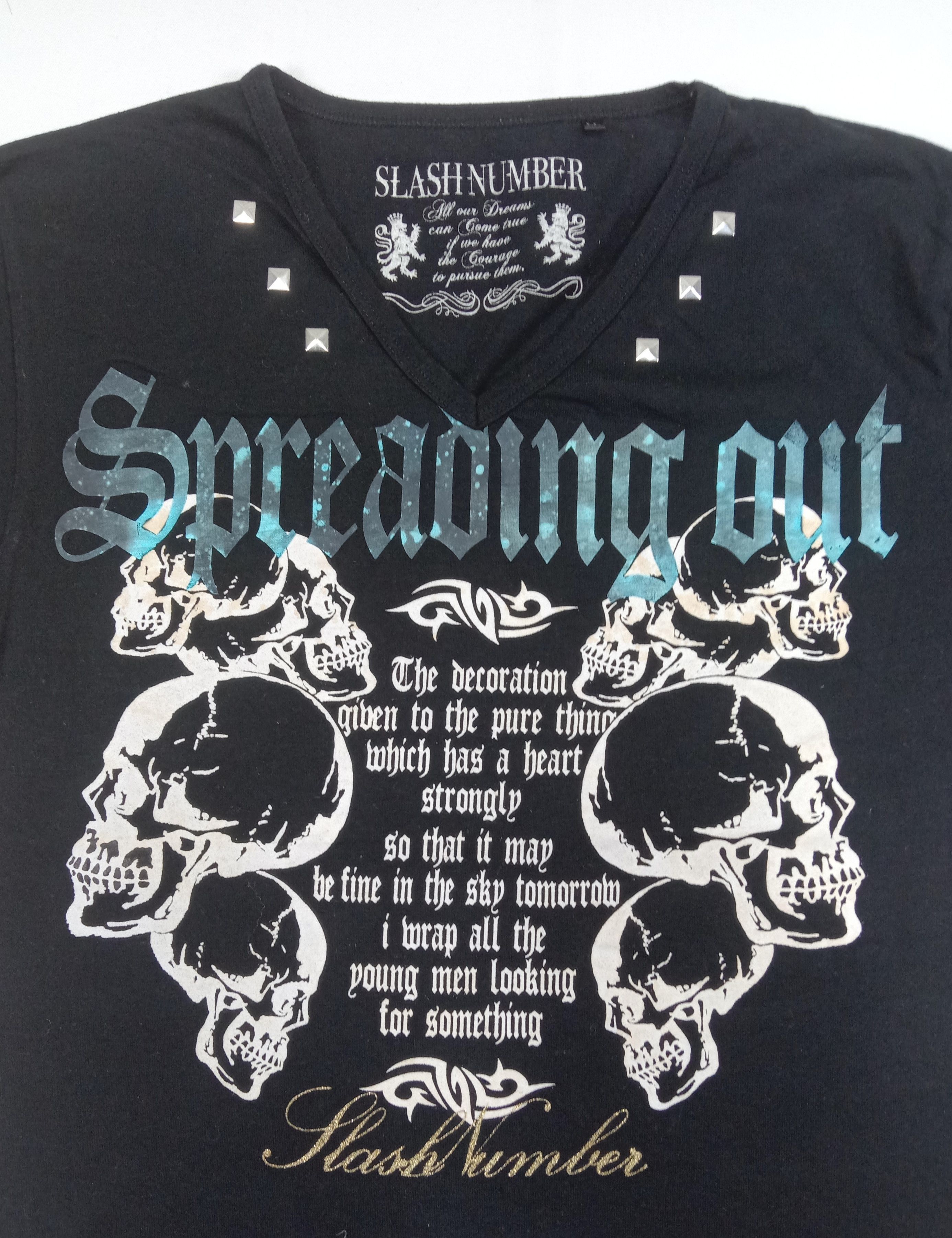 Japanese Brand Vintage Slash Number Punk Skulls T shirt Size US M / EU 48-50 / 2 - 2 Thumbnail