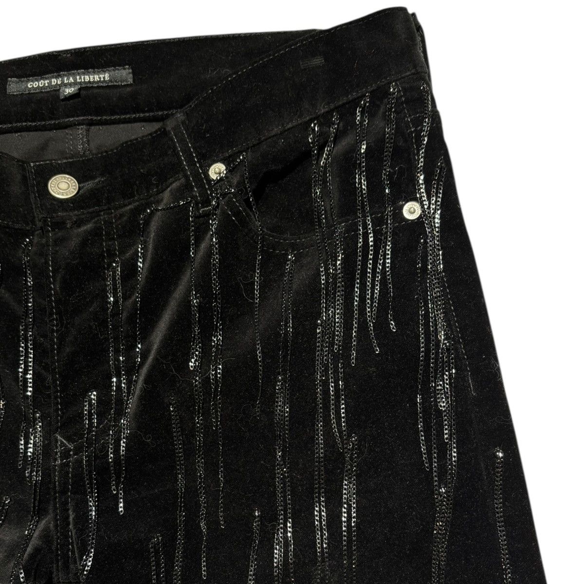 Cout de la Liberte $2,500 Jimmy stretch velvet flare trouser Size US 32 / EU 48 - 4 Thumbnail