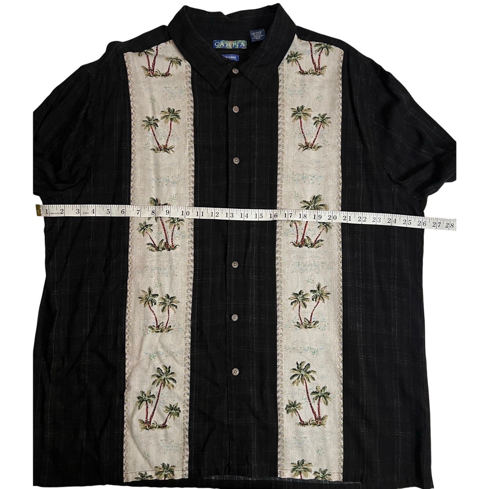 Campia Moda Campia 2XL Hawaiian Shirt Black Palm Tree Button Down Size US XXL / EU 58 / 5 - 9 Thumbnail