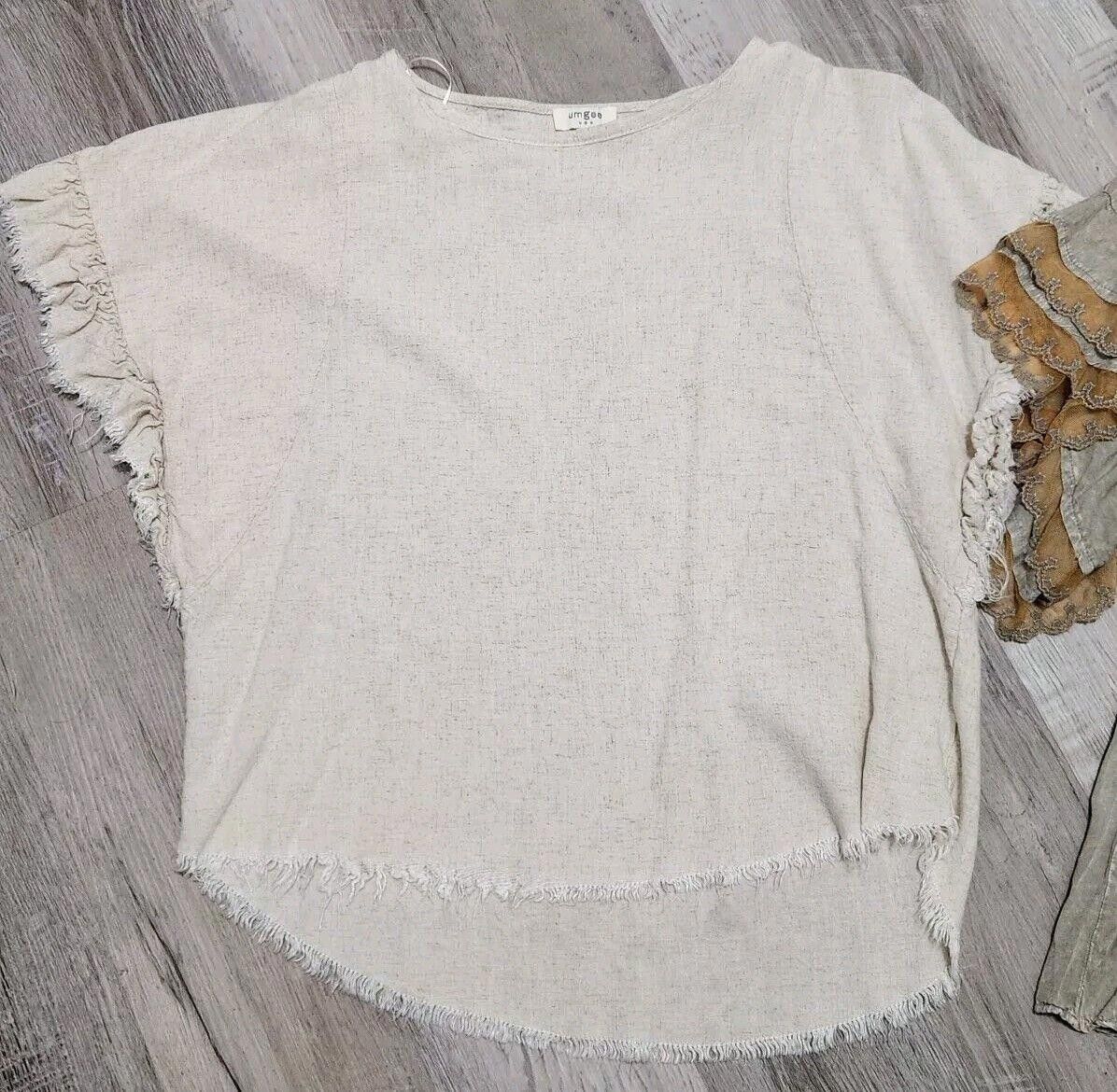 Designer Umgee Tops Lot Small Boho Hippie Linen Blend Shirts Size S / US 4 / IT 40 - 4 Thumbnail