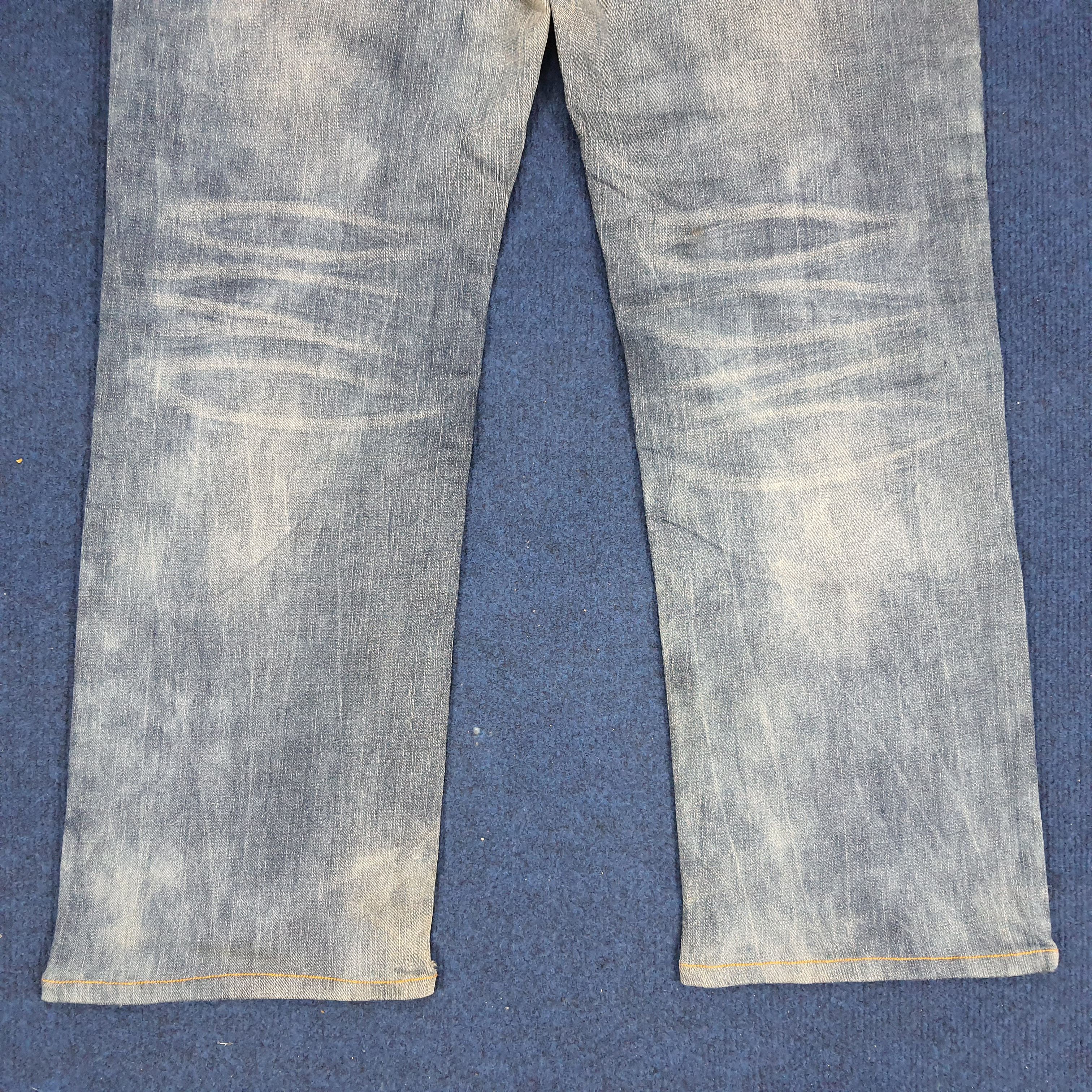 Designer × Ed Hardy × Vintage Vintage Ed Hardy Love Kills Slowly Embroidered Skull Jeans Size US 35 - 3 Thumbnail