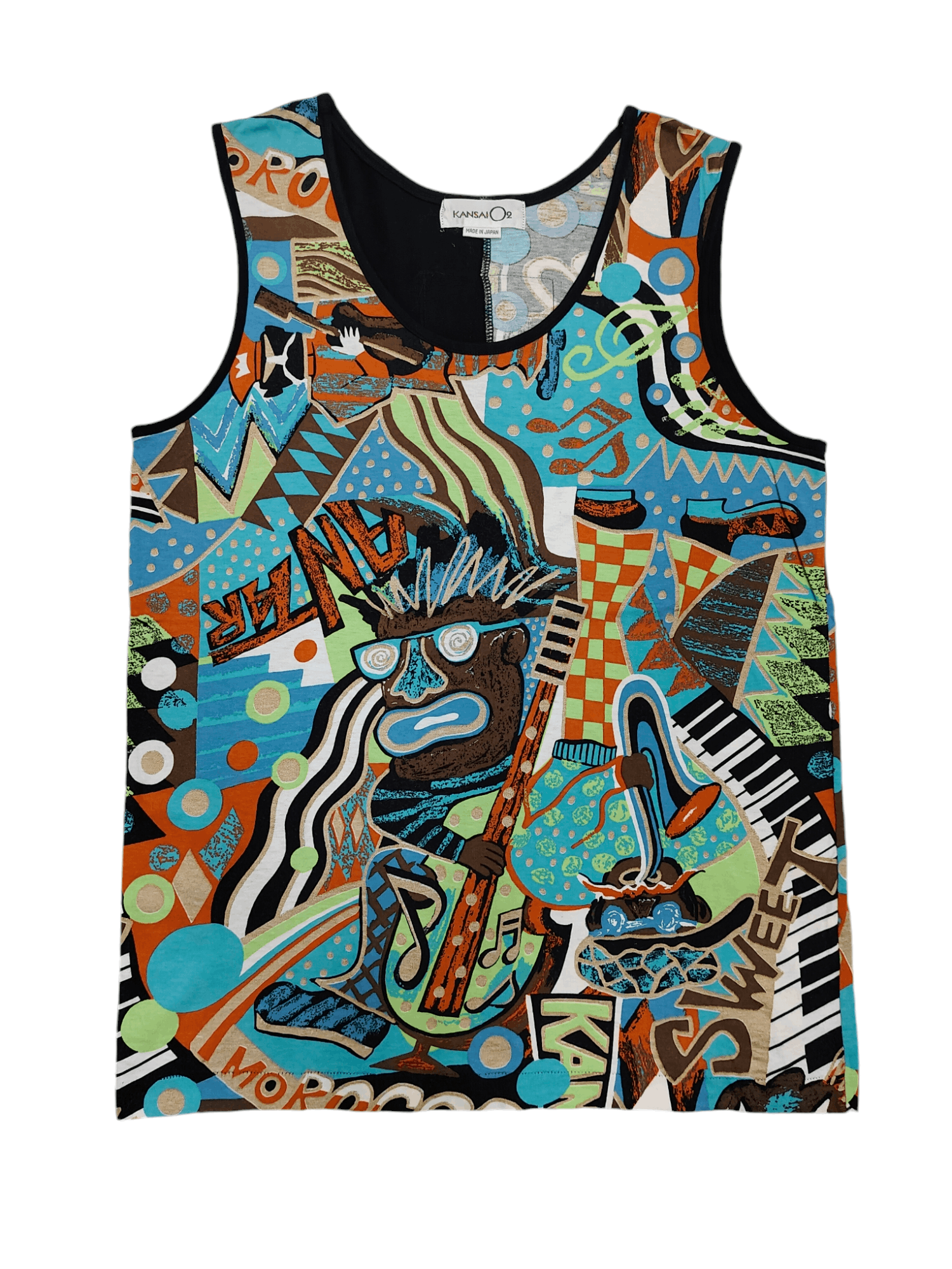 80s Kansai 02🇯🇵 Archive AOP Jazz Music Art Tanktop