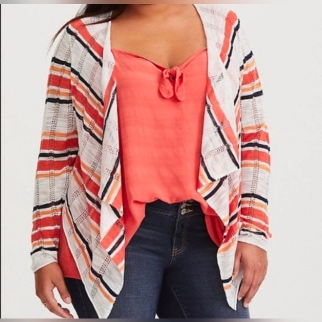 Torrid Torrid stripe open drape cardigan size 1 Size XL / US 12-14 / IT 48-50 - 1 Thumbnail