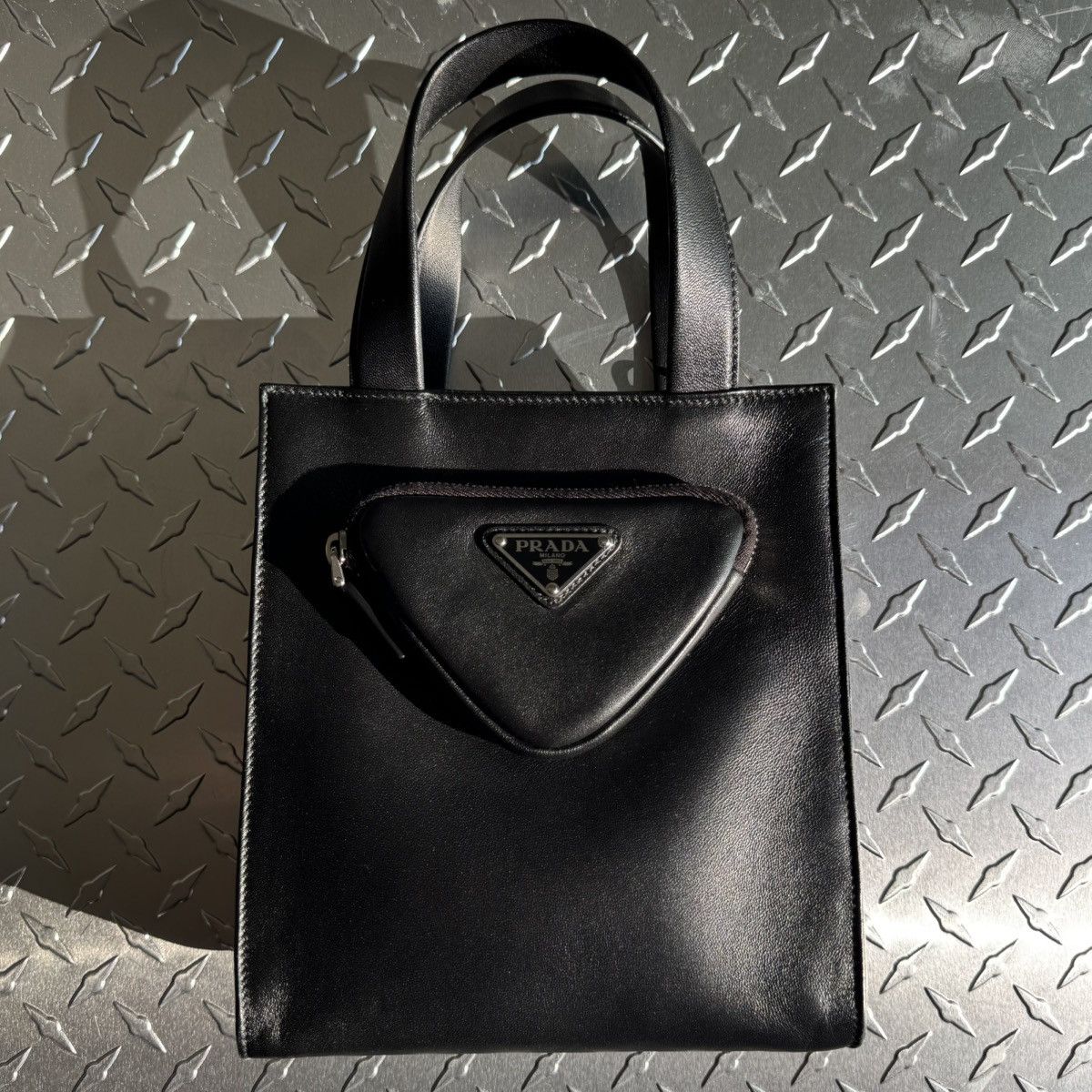 Prada Prada Raf Simons Tessuto Napa Triangle Pocket Bag in Blacj Size ONE SIZE - 1 Thumbnail