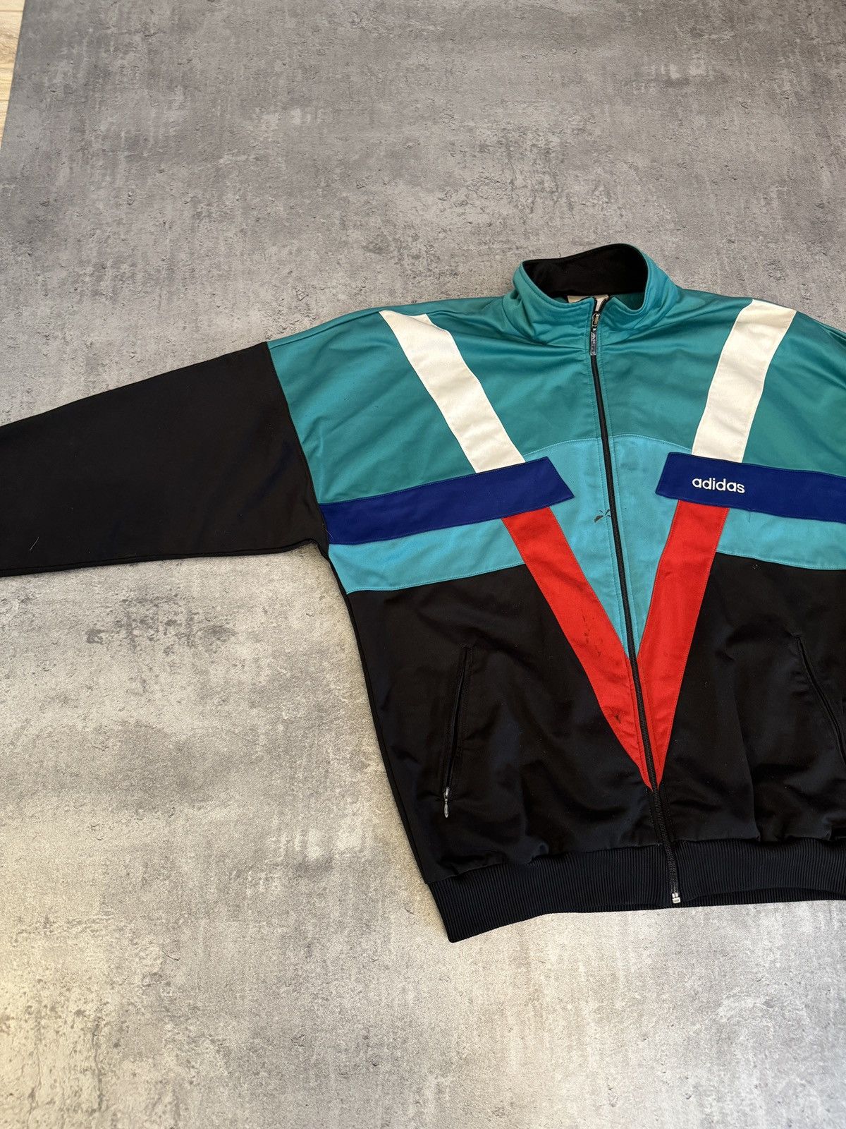 Adidas × Vintage Adidas 90s vintage tracksuit zip logo boxy rap skate y2k Size US L / EU 52-54 / 3 - 5 Thumbnail
