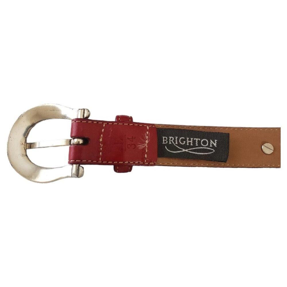 Brighton Brighton Red Heart Embellished Leather Belt Size ONE SIZE - 10 Thumbnail