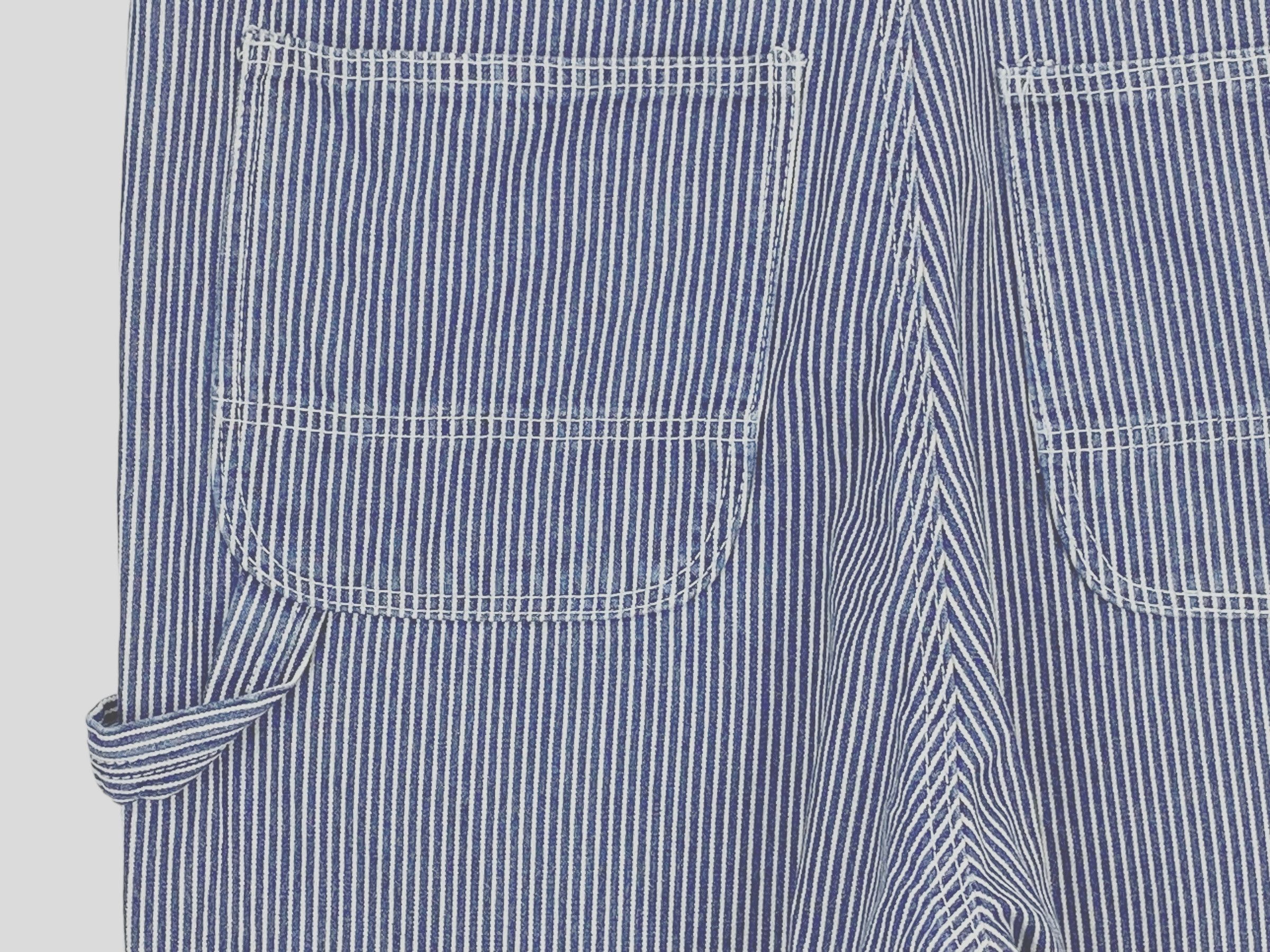 Japanese Brand W Closet Denim Bib Overalls Hickory Workwear Size US 35 - 11 Thumbnail