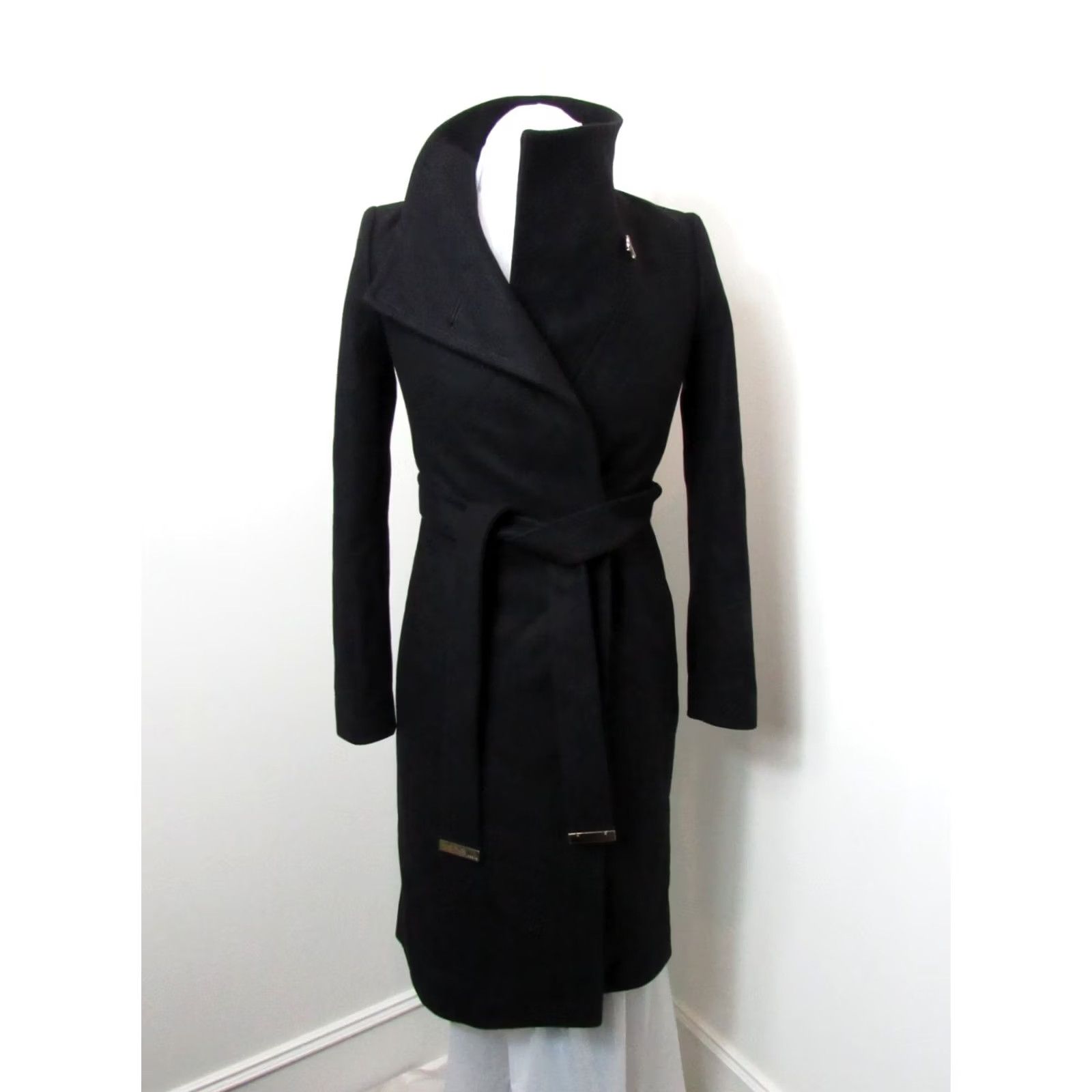 Ted Baker Ted Baker Coat Womens 12 Black London Ellegant Cashmere Wool Blend Wrap SIZE Size XL / US 12-14 / IT 48-50 - 2 Thumbnail