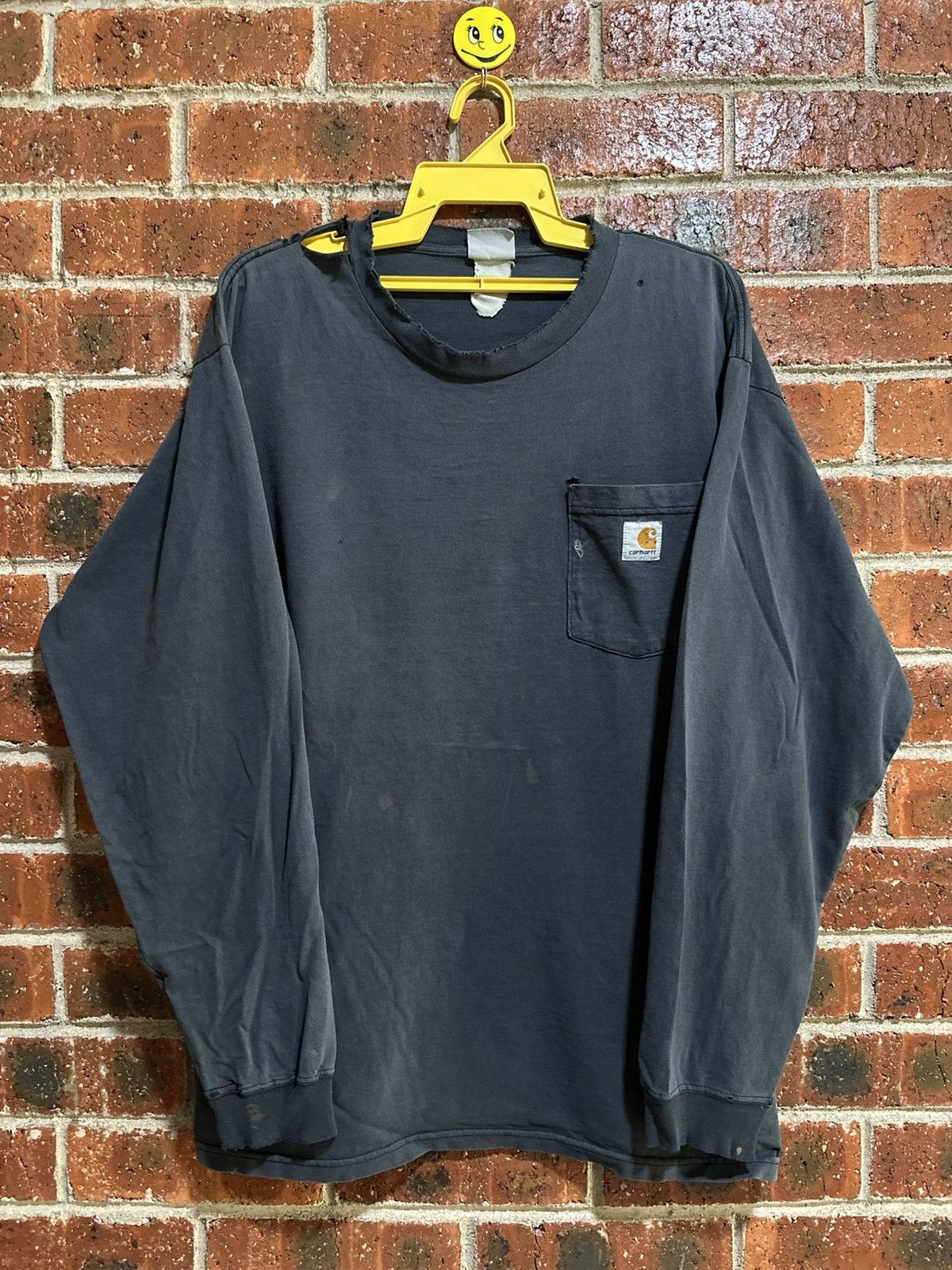Carhartt Thrashed Vintage Carhartt Long Sleeve Distress Tee Size US XL / EU 56 / 4 - 1 Thumbnail