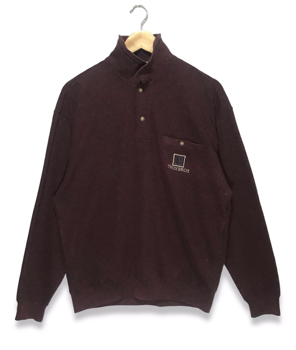 Japanese Brand × Vintage Vintage Troy Bros Button Up Sweatshirt Size US L / EU 52-54 / 3 - 1 Thumbnail