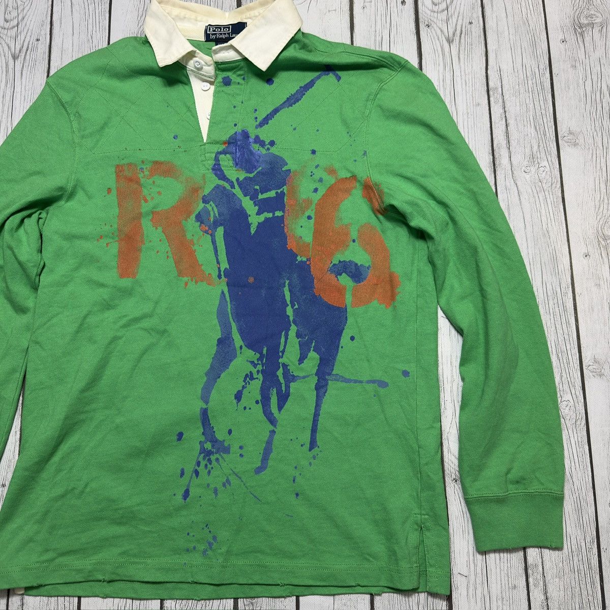 Polo Ralph Lauren × Vintage Vintage Polo long sleeve rugby shirt Size US L / EU 52-54 / 3 - 3 Thumbnail