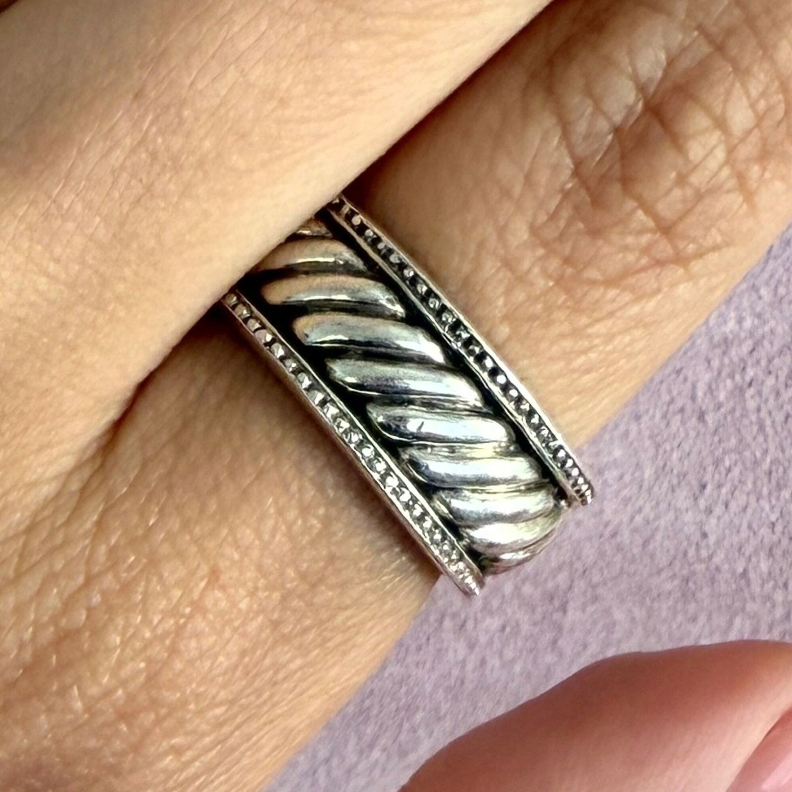 Sterling Silver sterling silver vintage braided cable band ring size 8.5 Size ONE SIZE - 1 Thumbnail