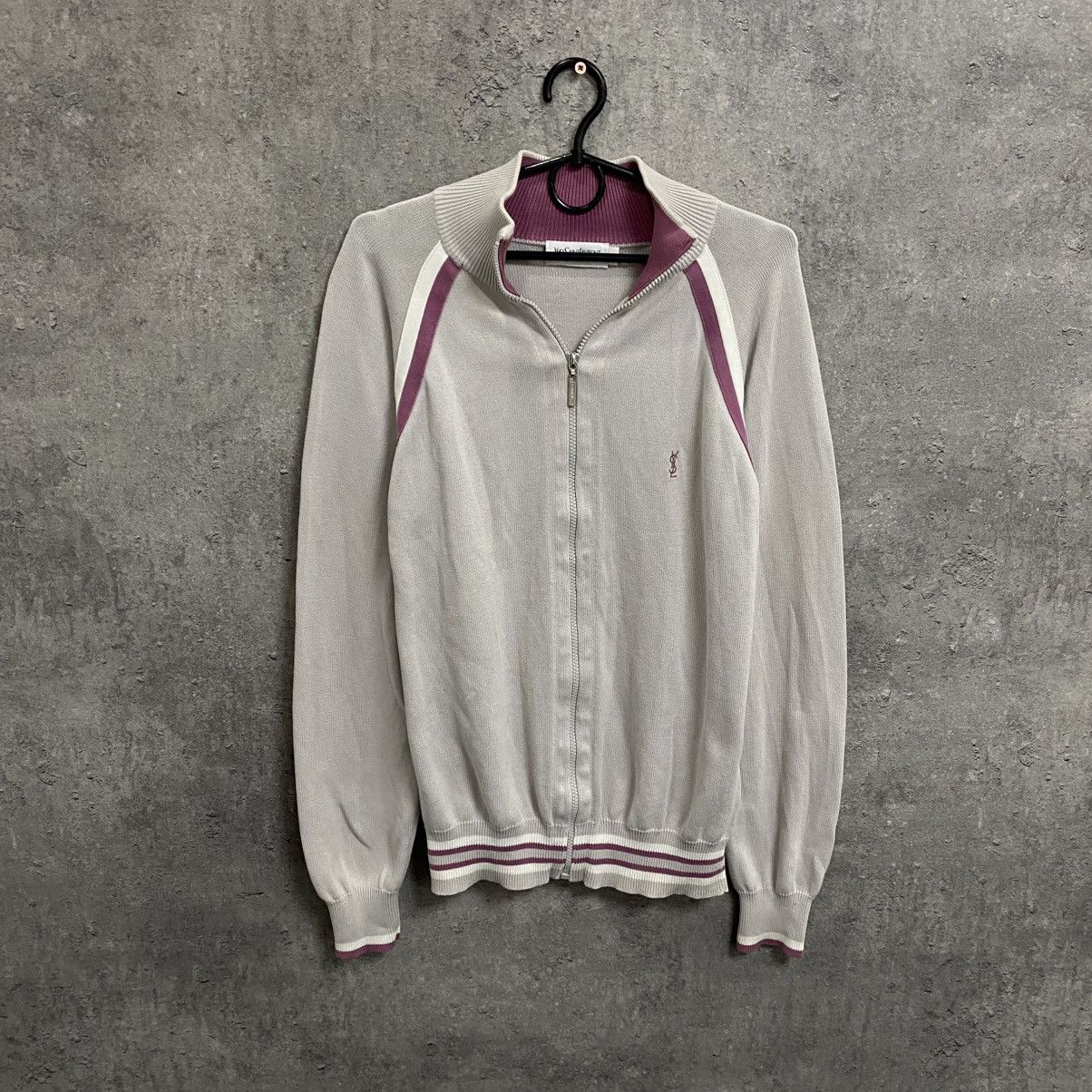 90s Vintage Yves Saint Laurent YSL Knit FULL ZIP Up Sweater