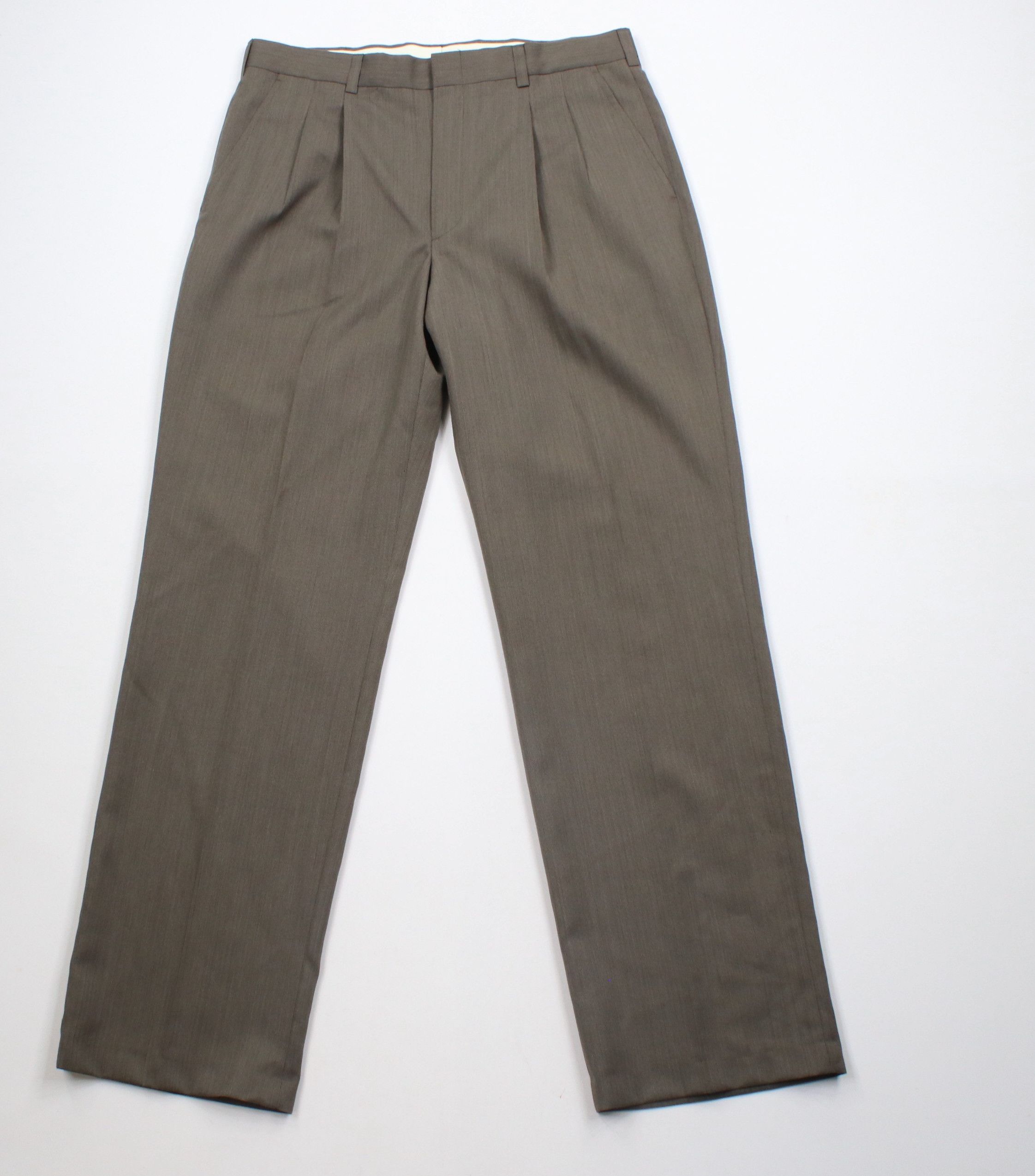 Vintage Vintage 90s Streetwear Wool Blend Wide Leg Chino Pants Brown Size US 34 / EU 50 - 1 Thumbnail