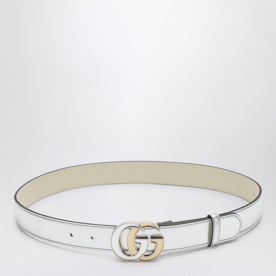 Gucci o1d2blof0824 Size: 75 / GG Marmont Leather Belt in Silver Size ONE SIZE - 1 Thumbnail