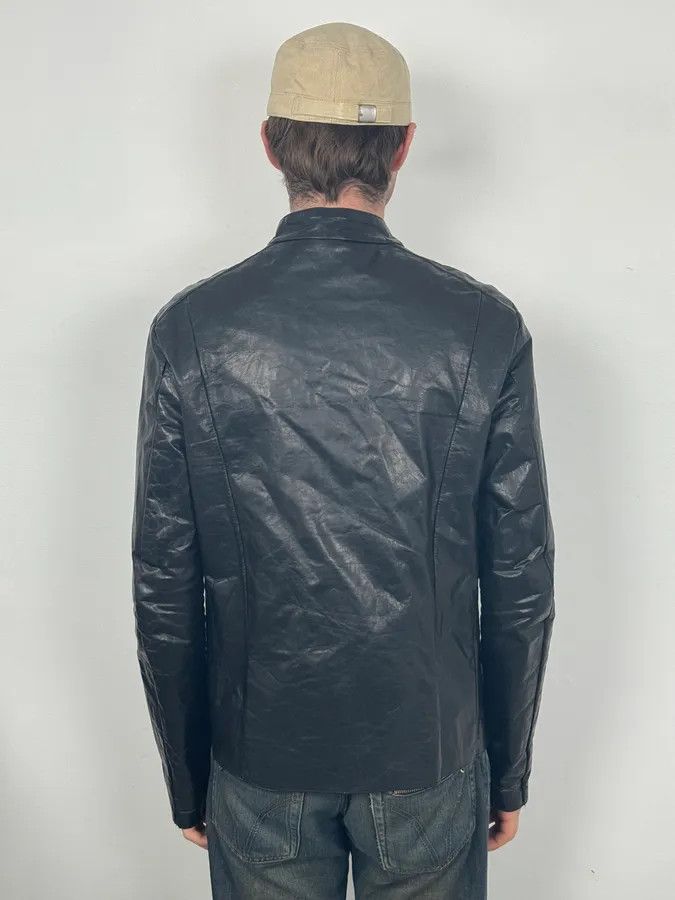 Vintage 2000s Archive Black Avant-Garde Leather Jacket Size US M / EU 48-50 / 2 - 3 Thumbnail