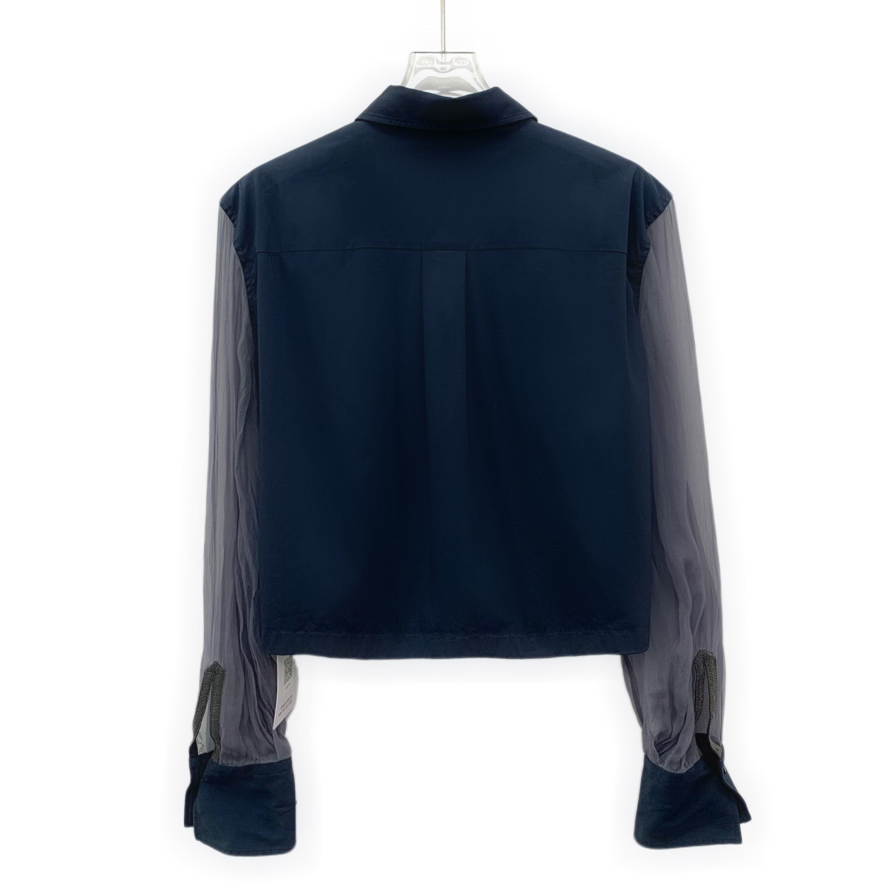 Brunello Cucinelli Brunello Cucinelli Silk Shirt Navy (M) Size M / US 6-8 / IT 42-44 - 2 Thumbnail