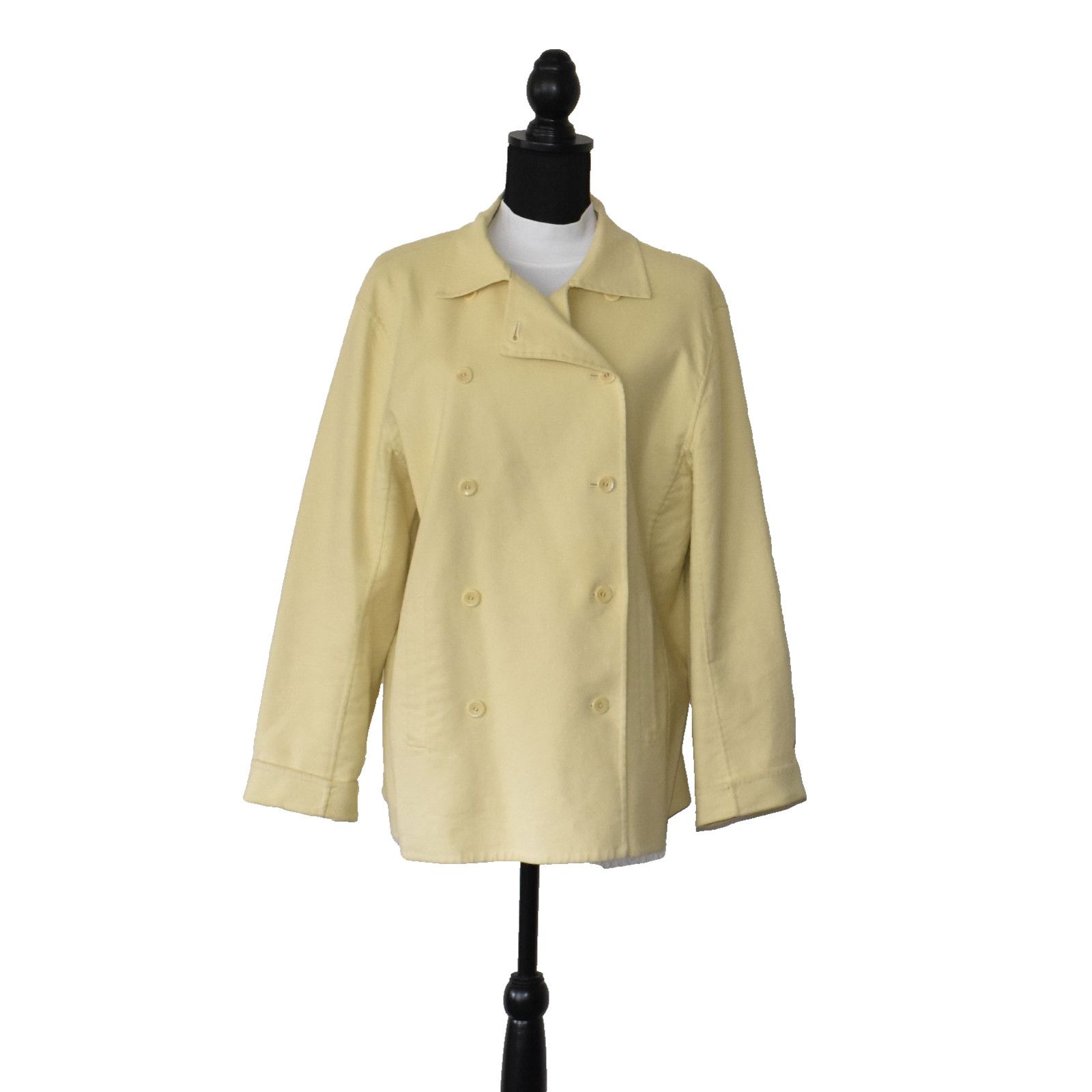 Eileen Fisher EILEEN FISHER Yellow Cotton Blend Double Breasted Jacket 1X Size XL / US 12-14 / IT 48-50 - 1 Thumbnail