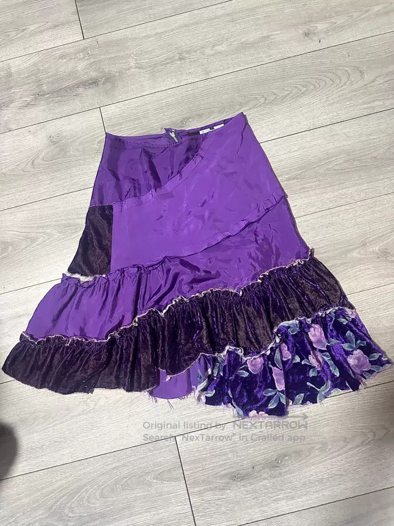 Comme des Garcons Comme des Garcons size M Purple Velvet Floral Patchwork Sk Size 23" - 1 Thumbnail