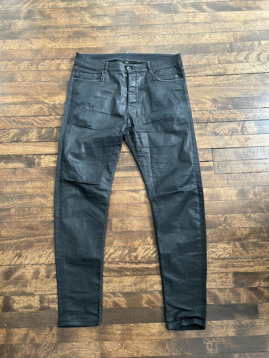 image of Rick Owens Rick Owen’S Waxed Berlin Cut Denim in Black, Men's (Size 34)