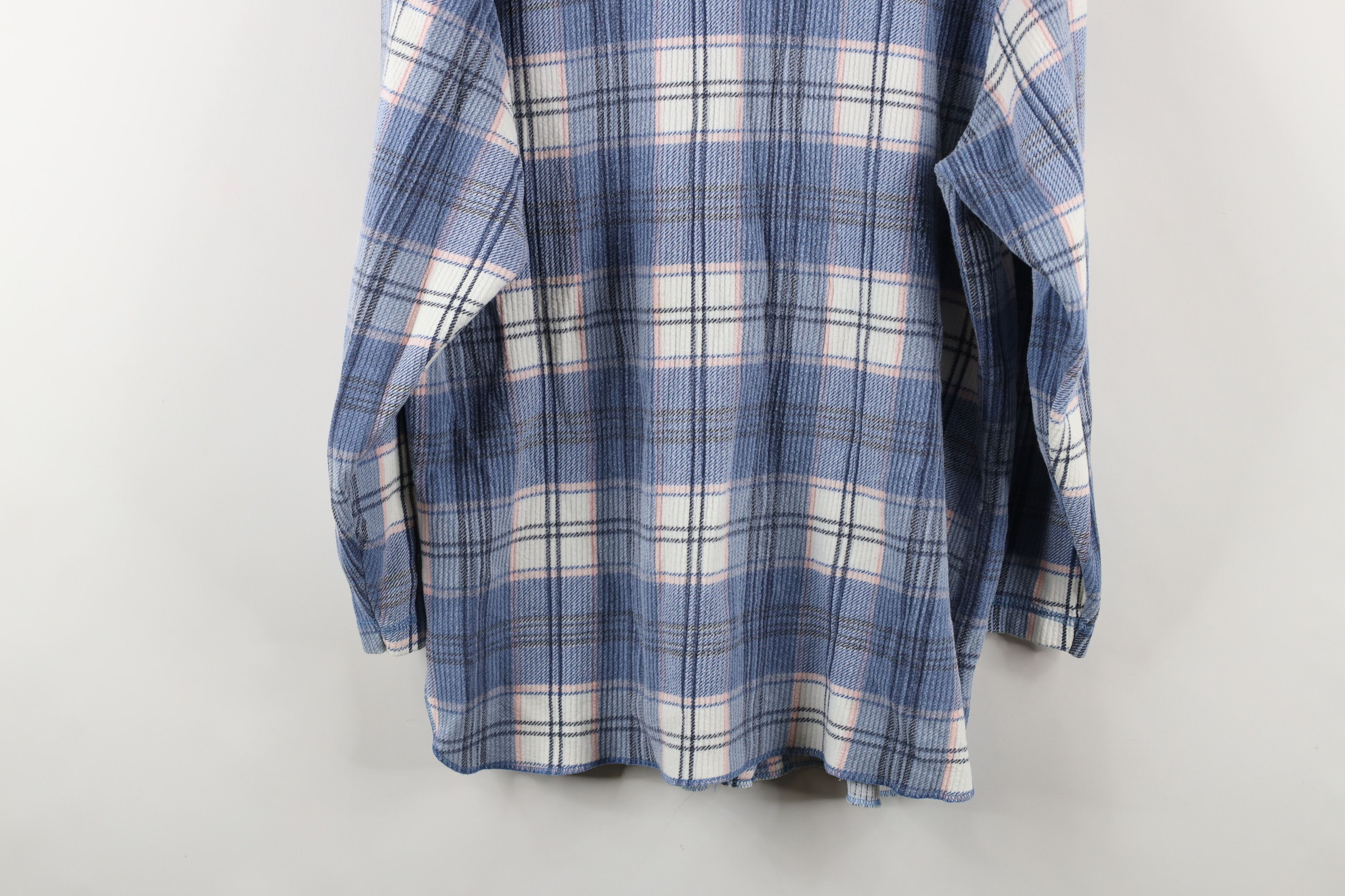 Vintage Vintage 90s Streetwear Ribbed Flannel Collared Button Shirt Size L / US 10 / IT 46 - 10 Thumbnail