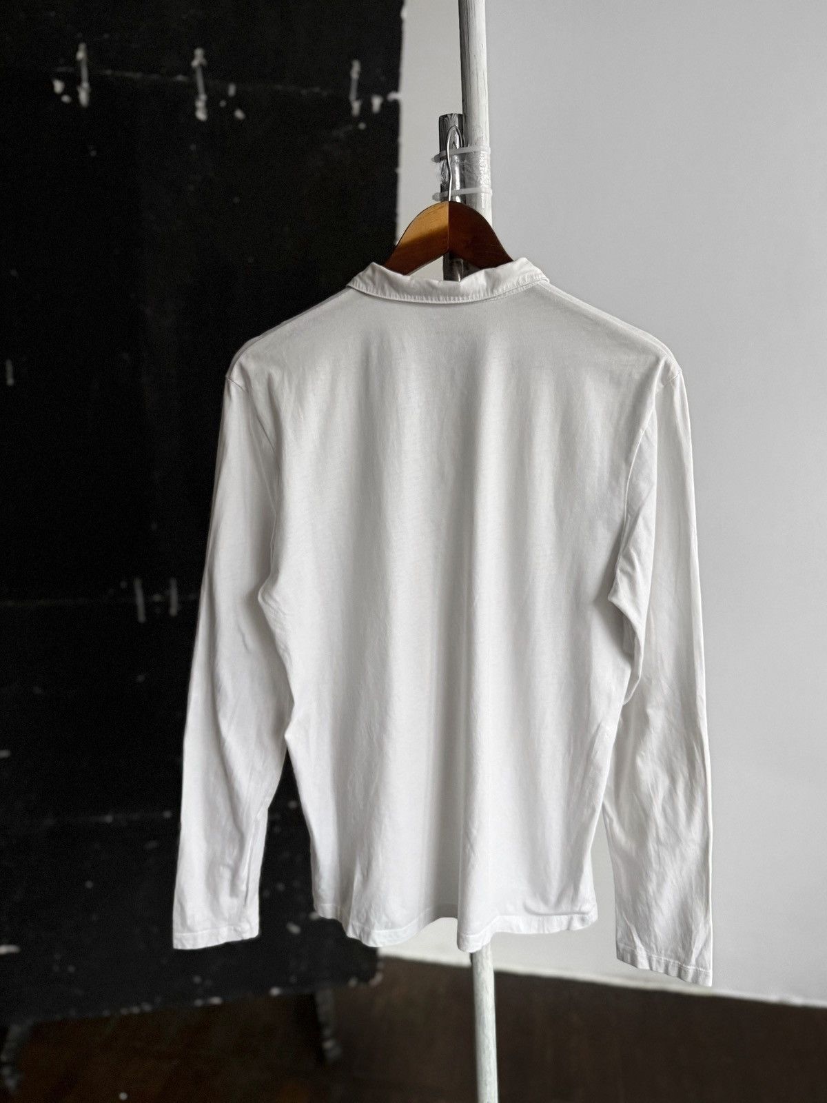 Allsaints AllSaints Mens White Long Sleeve Ramskull Logo Polo Shirt Size US M / EU 48-50 / 2 - 5 Thumbnail