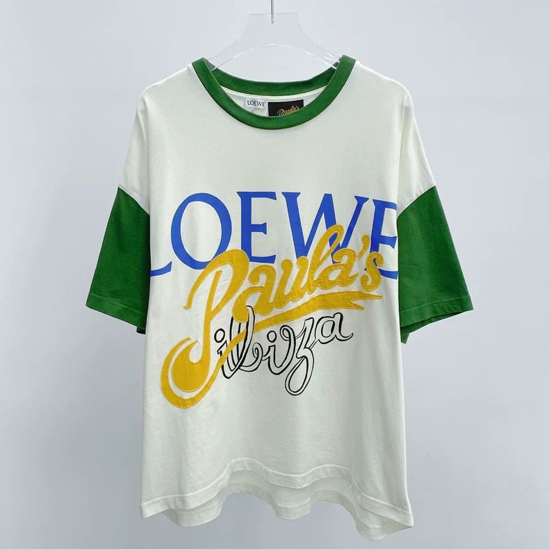 LOEWE White Green Short Sleeve T-shirt - dmc