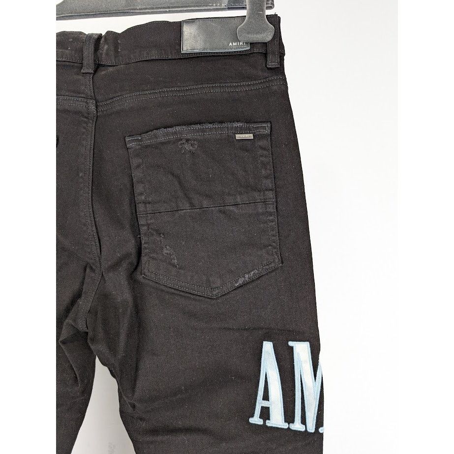 Amiri o1rshd1 Tie Dye Core Logo Jeans in Black Size US 33 - 16 Thumbnail