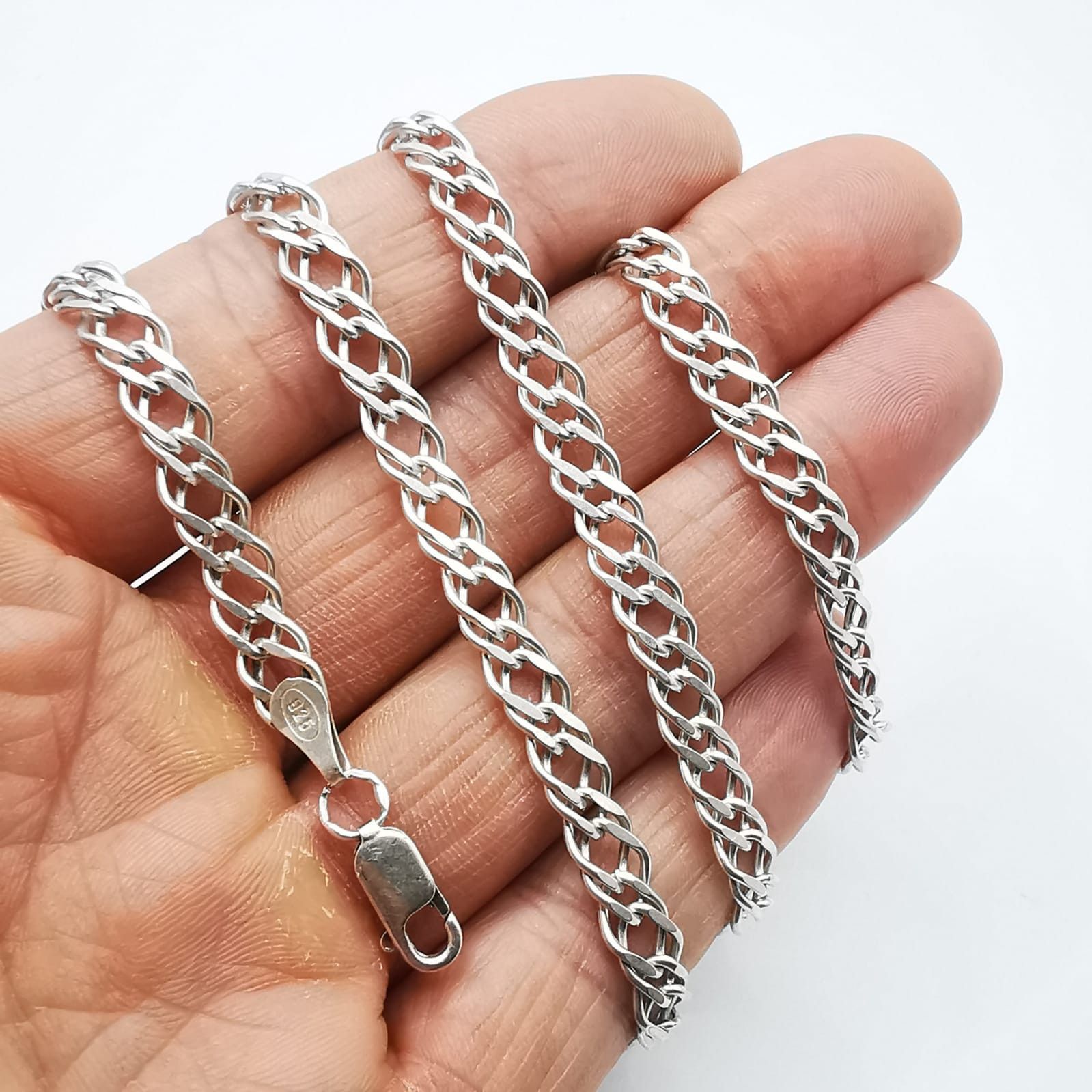 Sterling Silver Vintage Unisex Jewelry Chain, 925 Sterling Silver 25,36g Size ONE SIZE - 4 Thumbnail