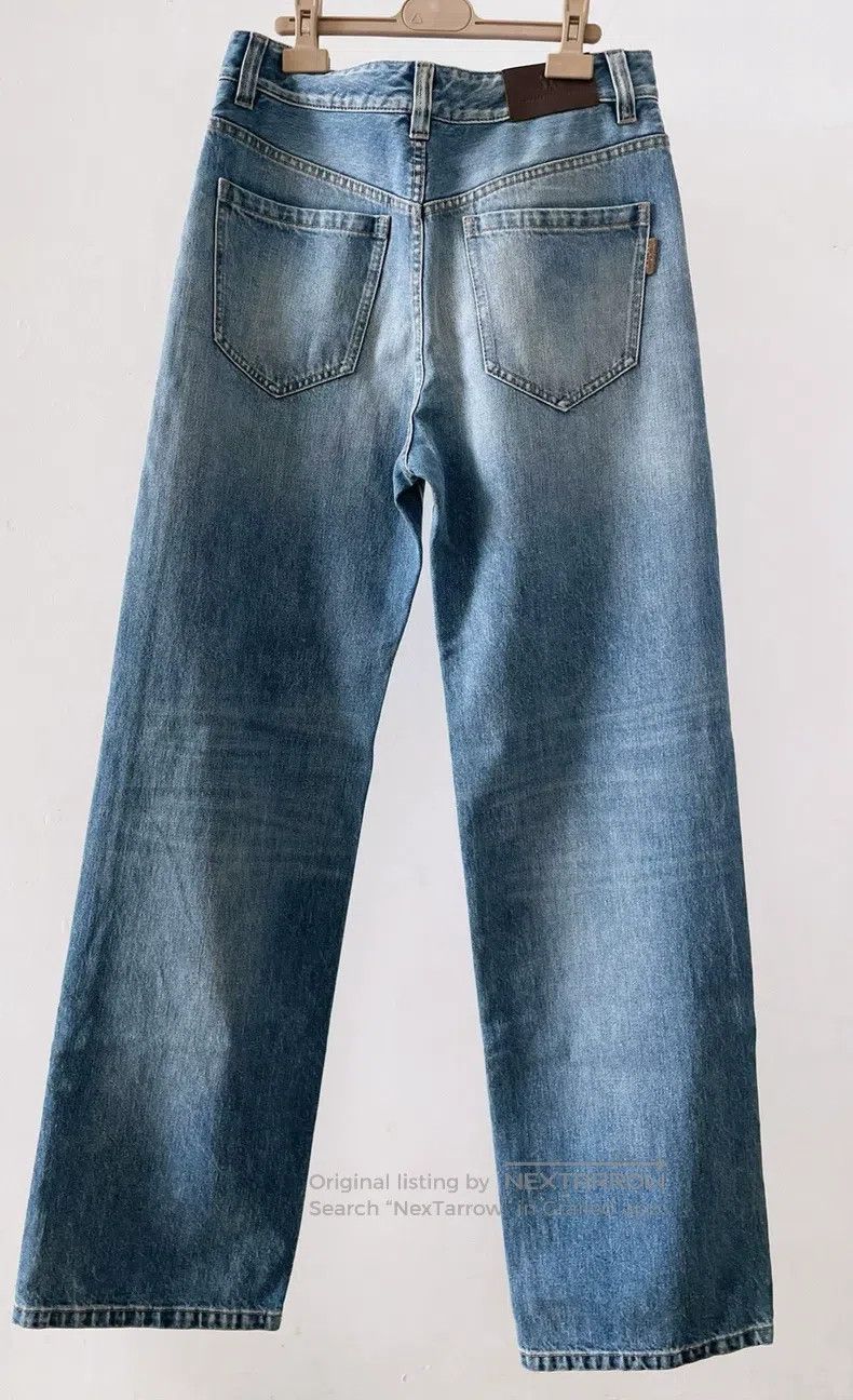 Brunello Cucinelli Brunello Cucinelli Washed and whitened blue mid-rise wide- Size 26" / US 2 / IT 38 - 2 Thumbnail