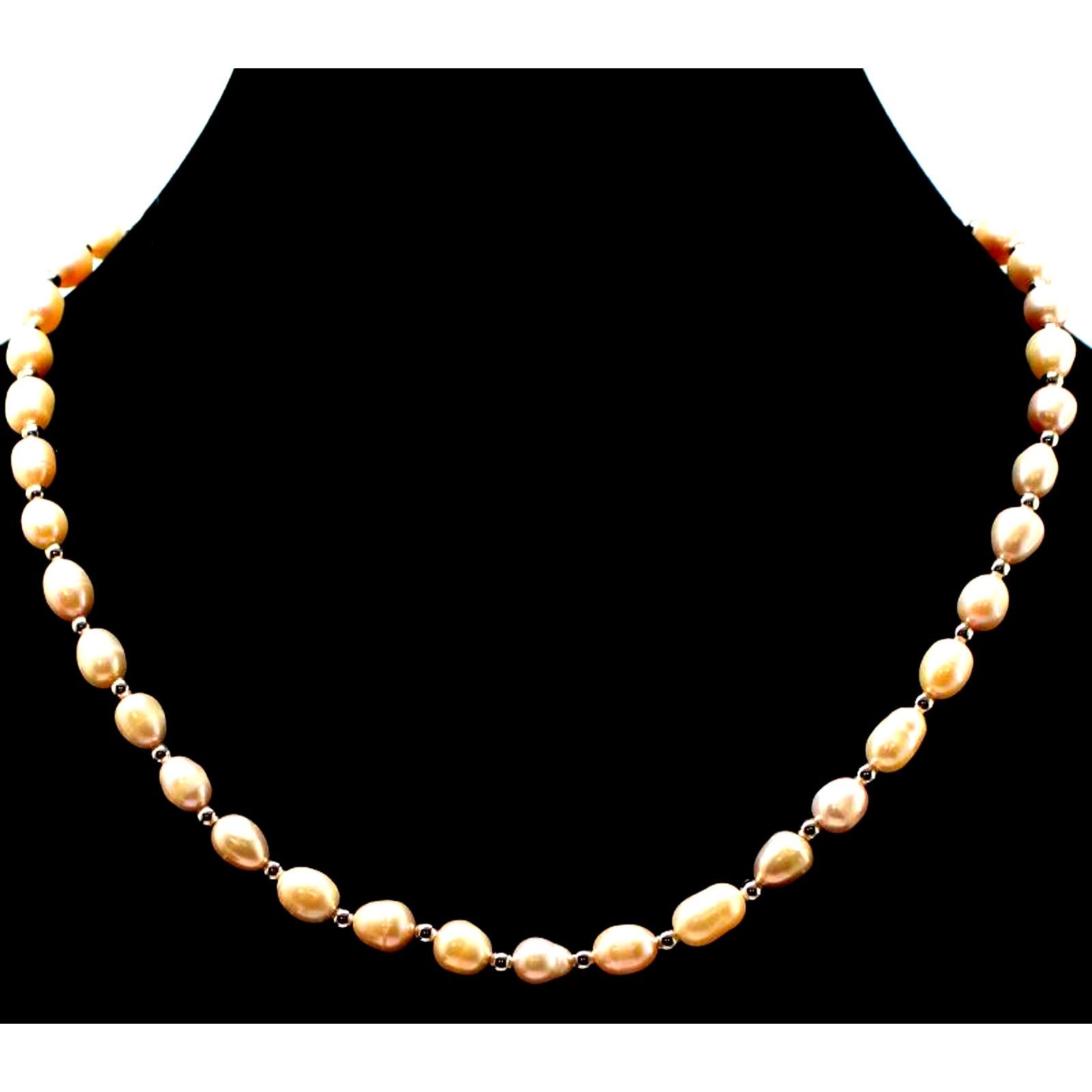 Other Genuine Pink Freshwater Pearl Necklace • Silvertone Beads Size ONE SIZE - 1 Thumbnail