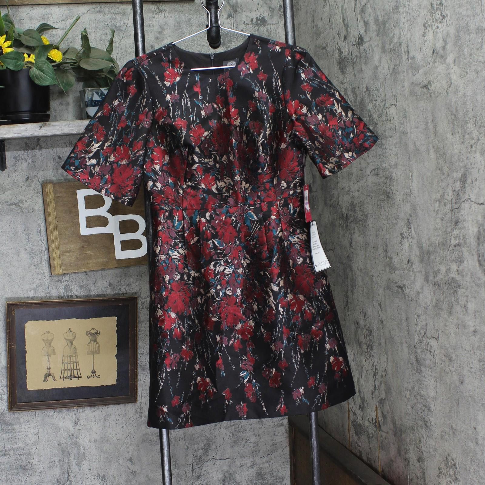 Vince Camuto Nwt Vince Camuto Short-sleeve Dress Vc4m5797 Red Multi 6 Size M / US 6-8 / IT 42-44 - 1 Thumbnail