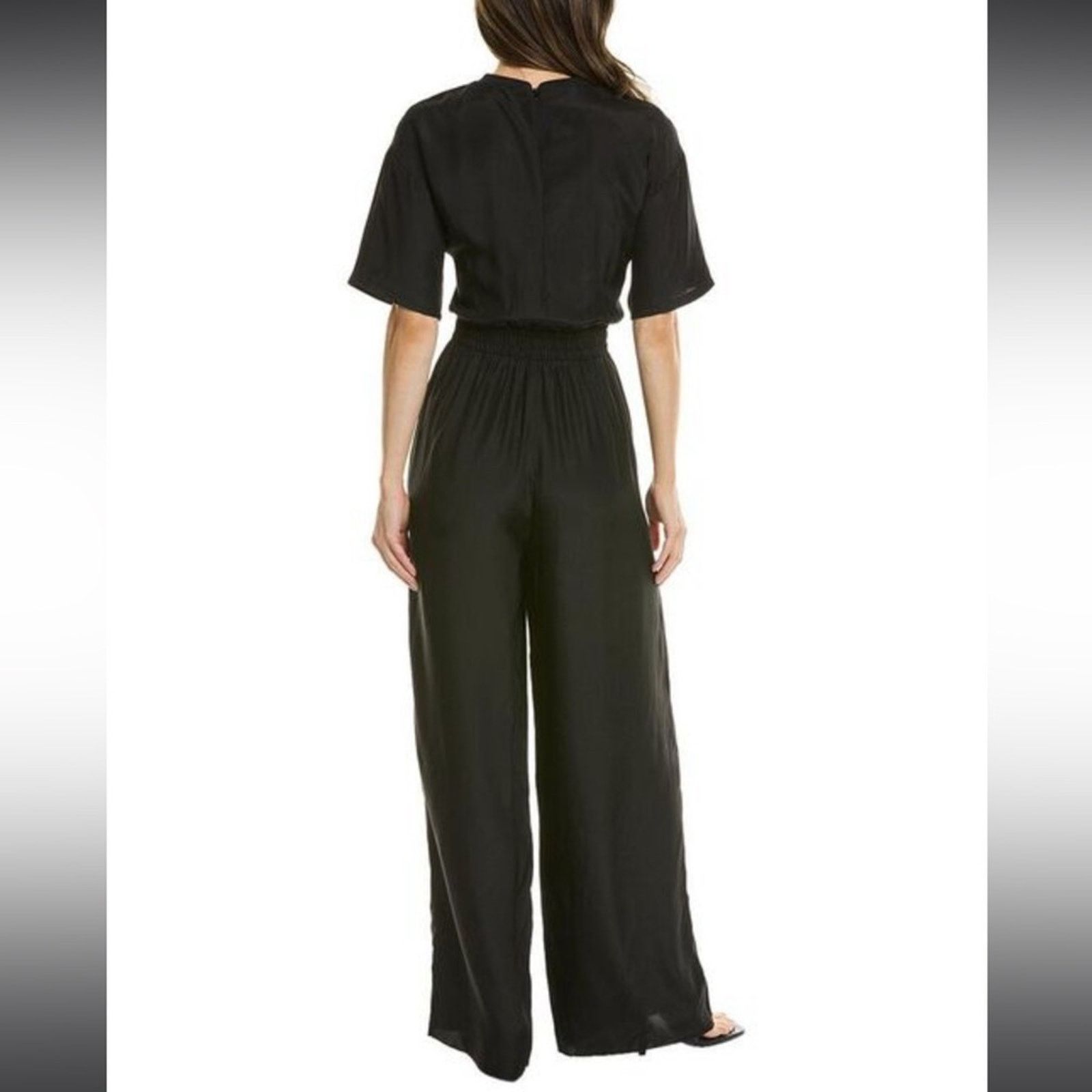 ATM Anthony Thomas Melillo New ATM Women's Black Charmeuse Silk Jumpsuit Size 30" / US 8 / IT 44 - 2 Thumbnail